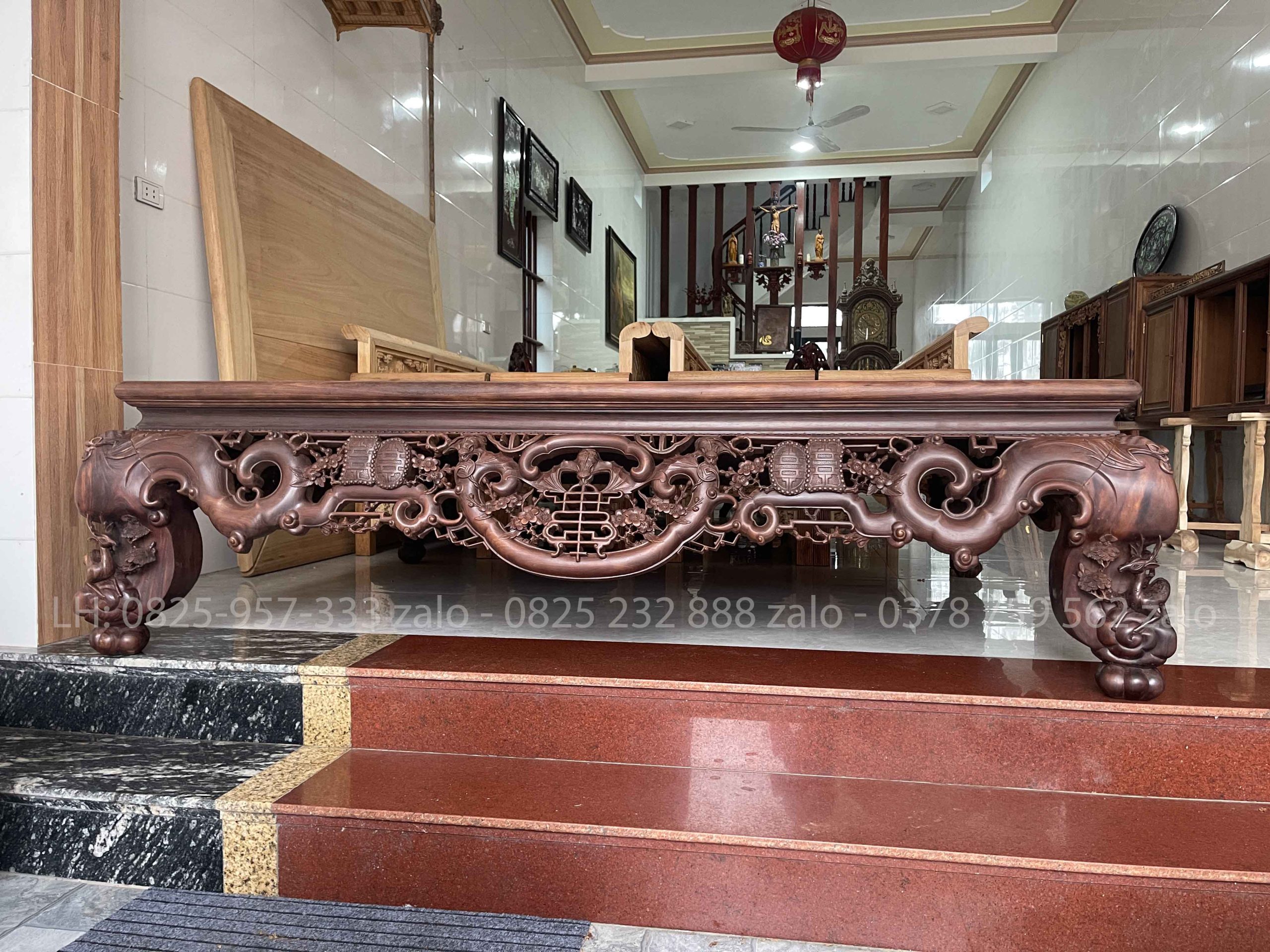 Sập Ngũ Phúc Chân Hươu Gỗ Gụ Quảng Bình