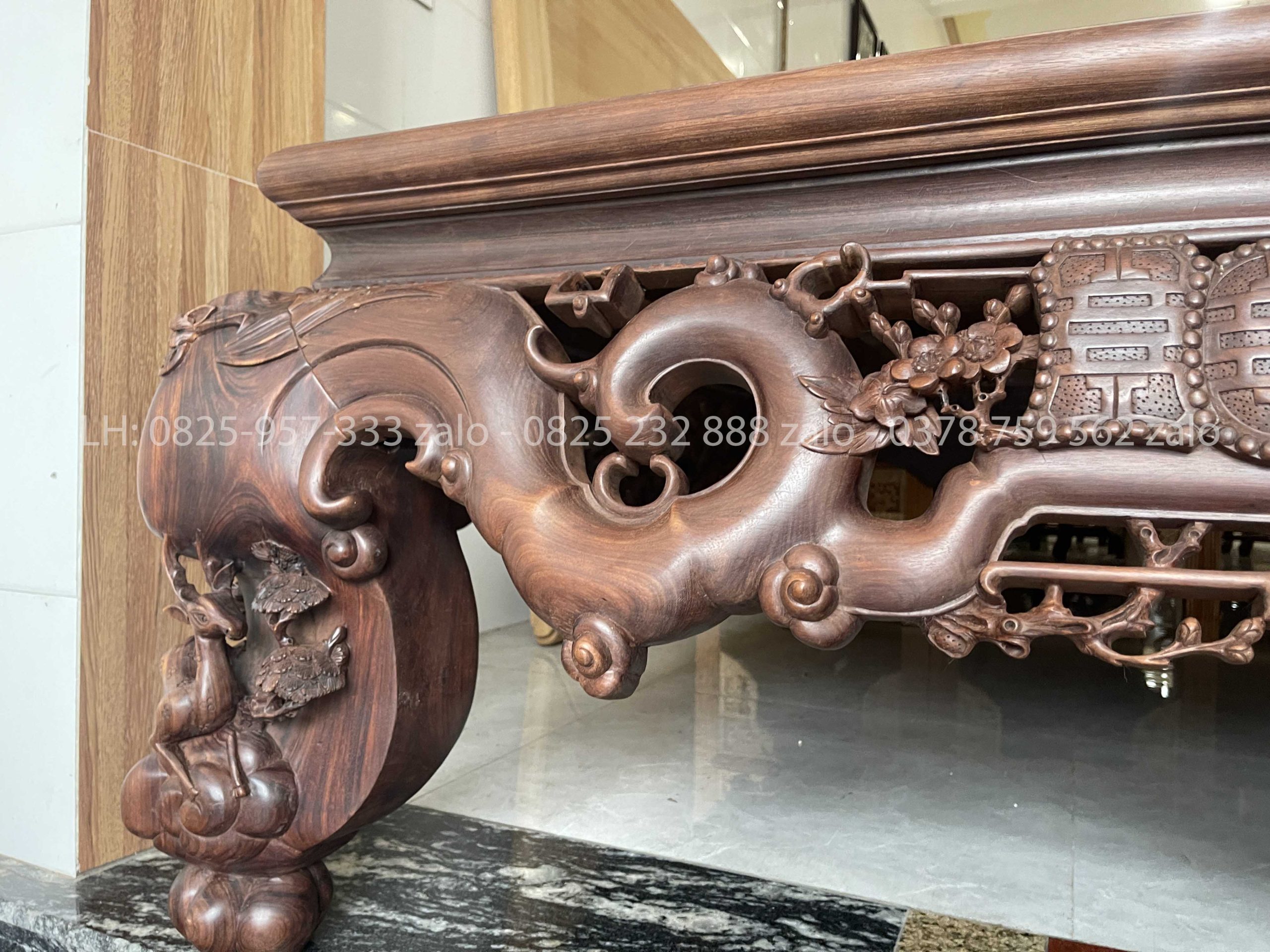 Sập Ngũ Phúc Chân Hươu Gỗ Gụ Quảng Bình