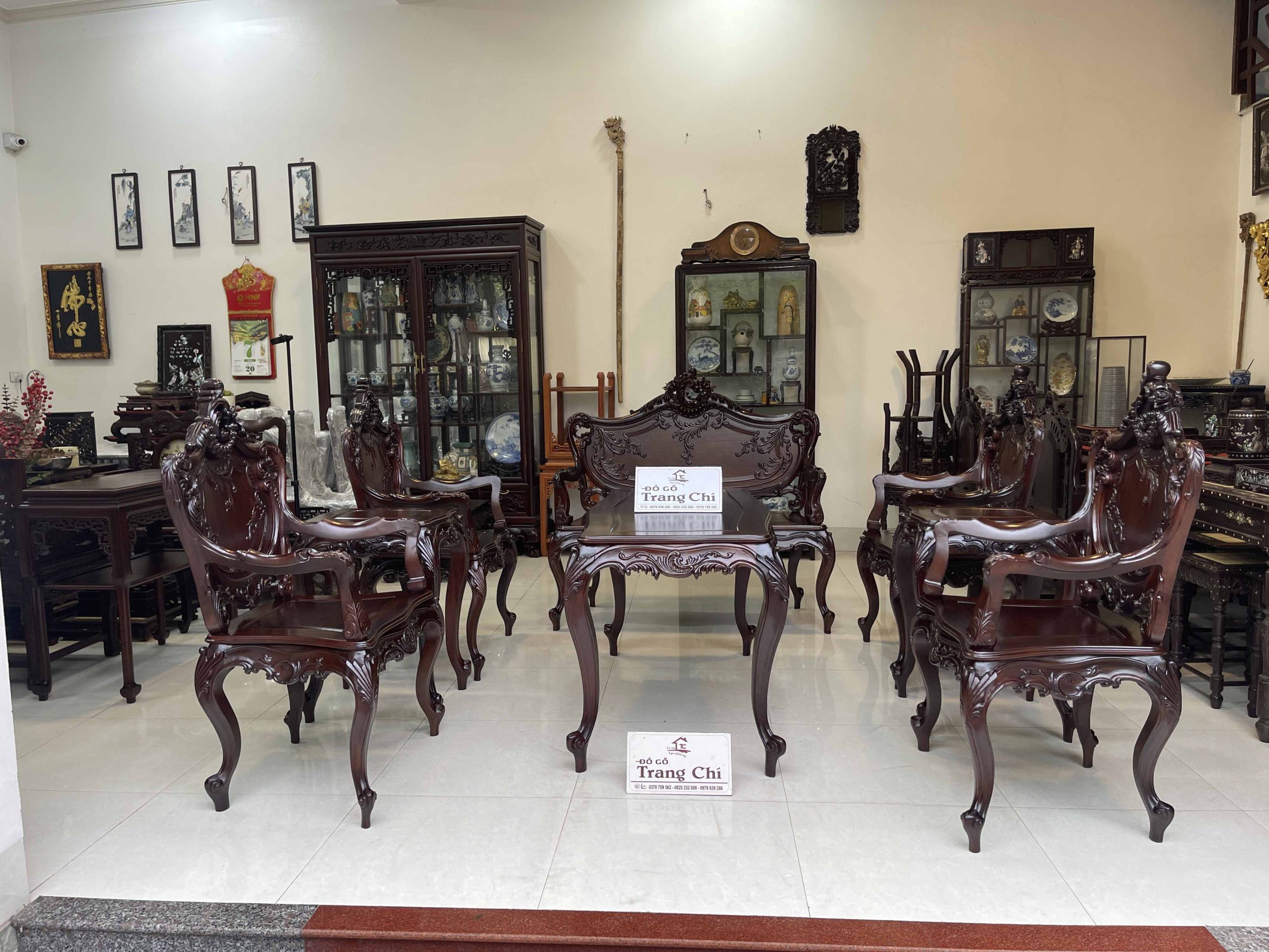 Bộ Ghế Louis Chạm 2 Mặt (32) Bộ Ghế Louis Chạm 2 Mặt
