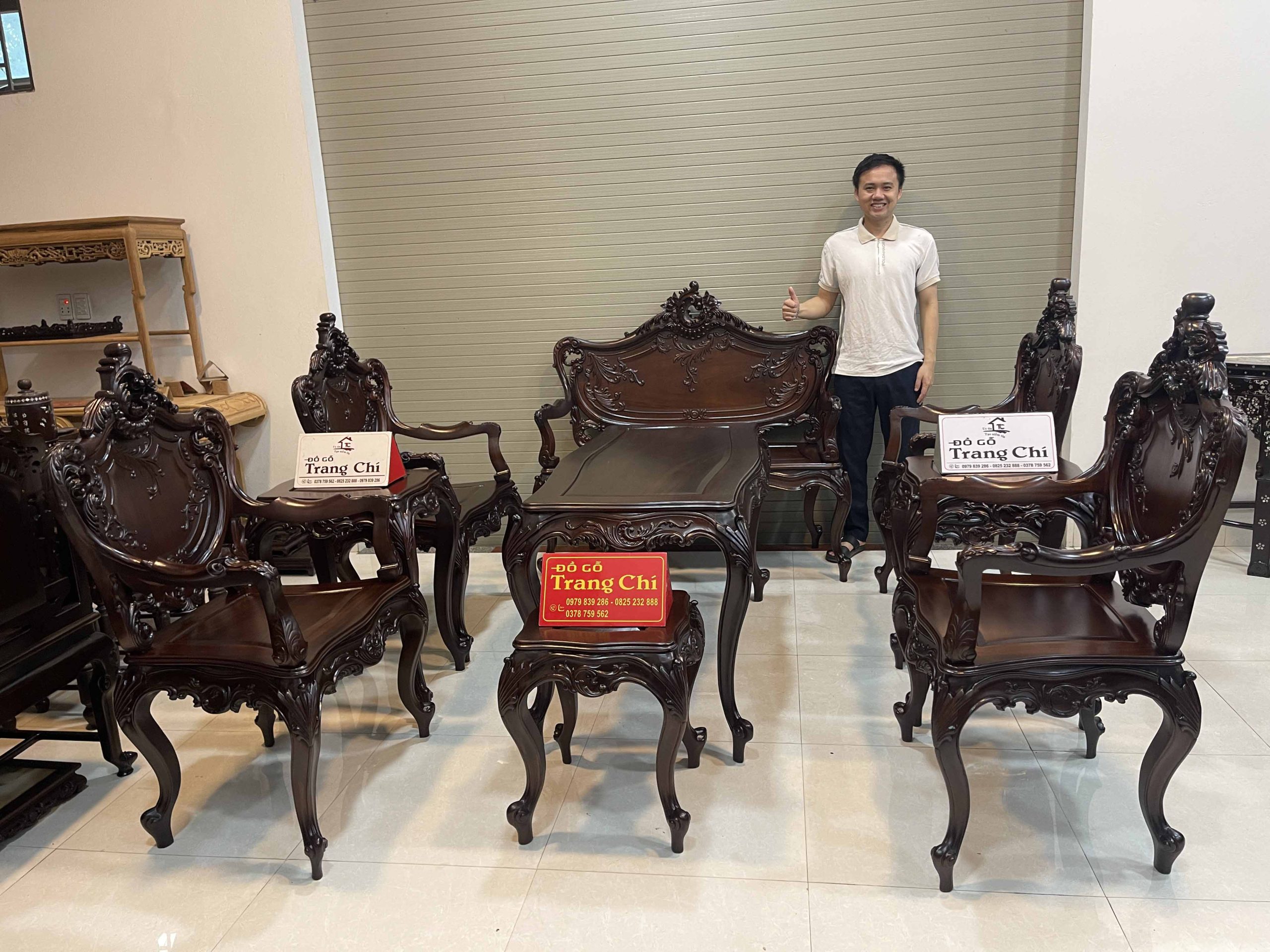 Bộ Ghế Louis Chạm 2 Mặt (38) Bộ Ghế Louis Chạm 2 Mặt