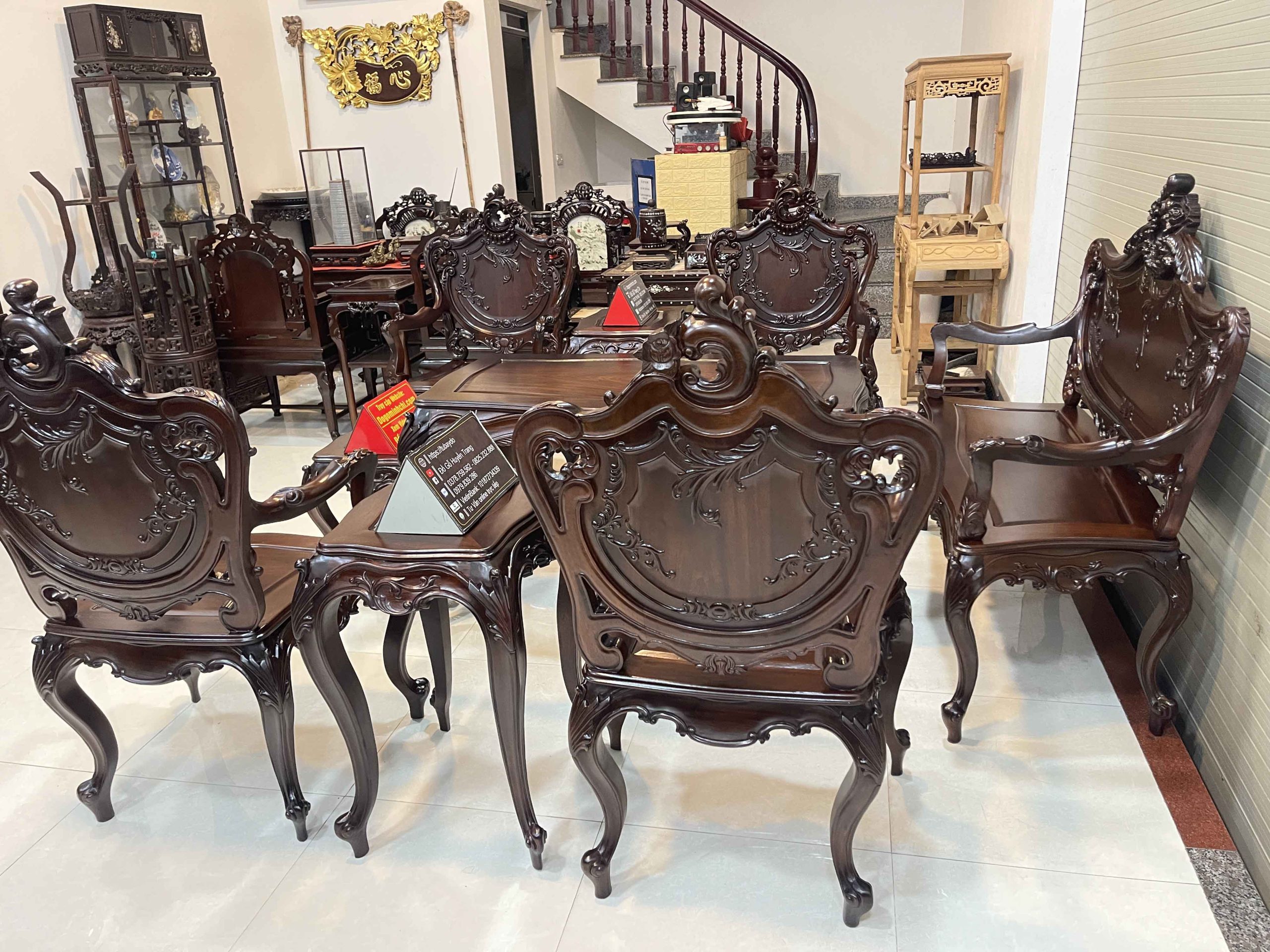 Bộ Ghế Louis Chạm 2 Mặt (39) Bộ Ghế Louis Chạm 2 Mặt
