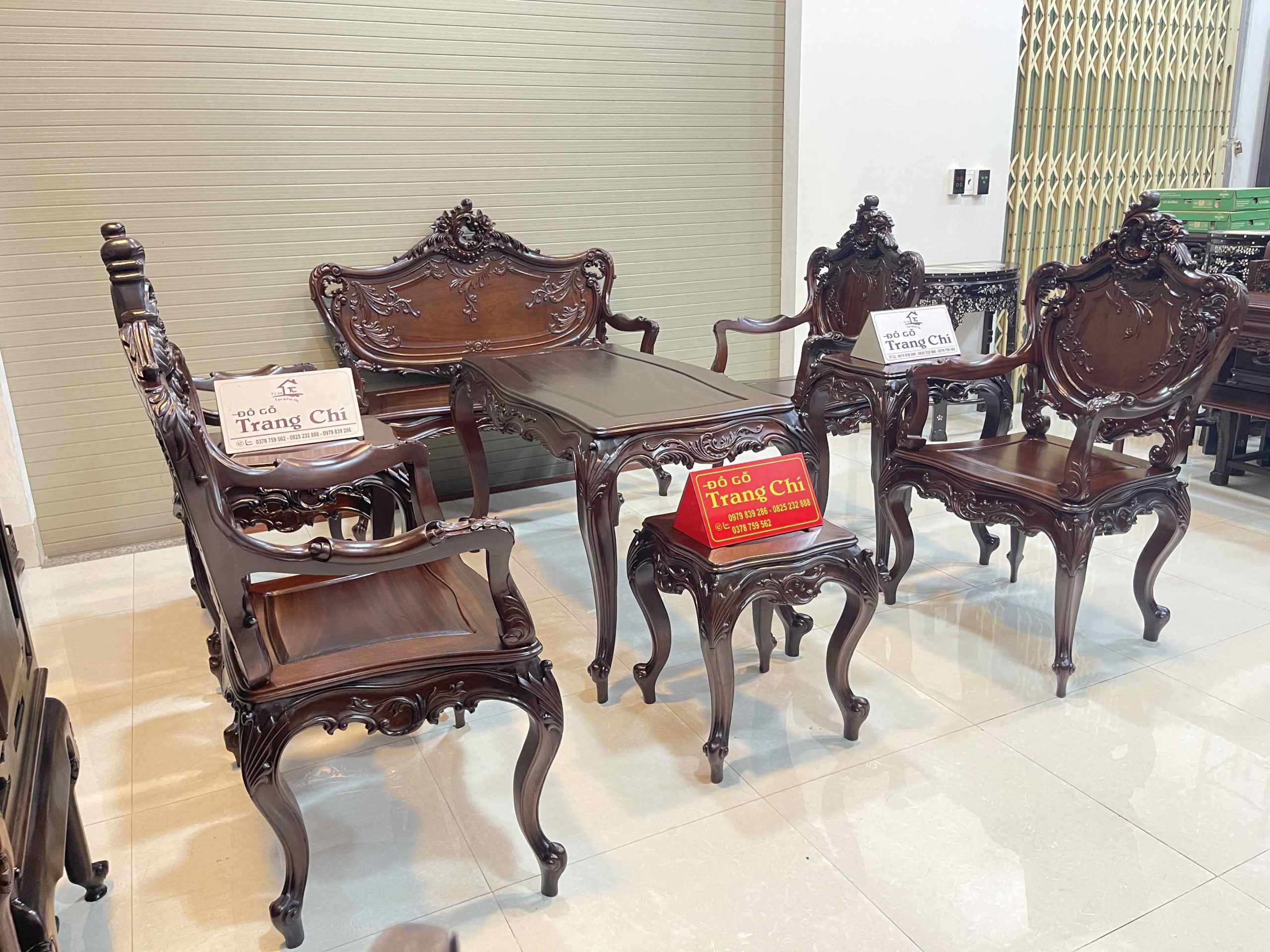 Bộ Ghế Louis Chạm 2 Mặt (40) Bộ Ghế Louis Chạm 2 Mặt