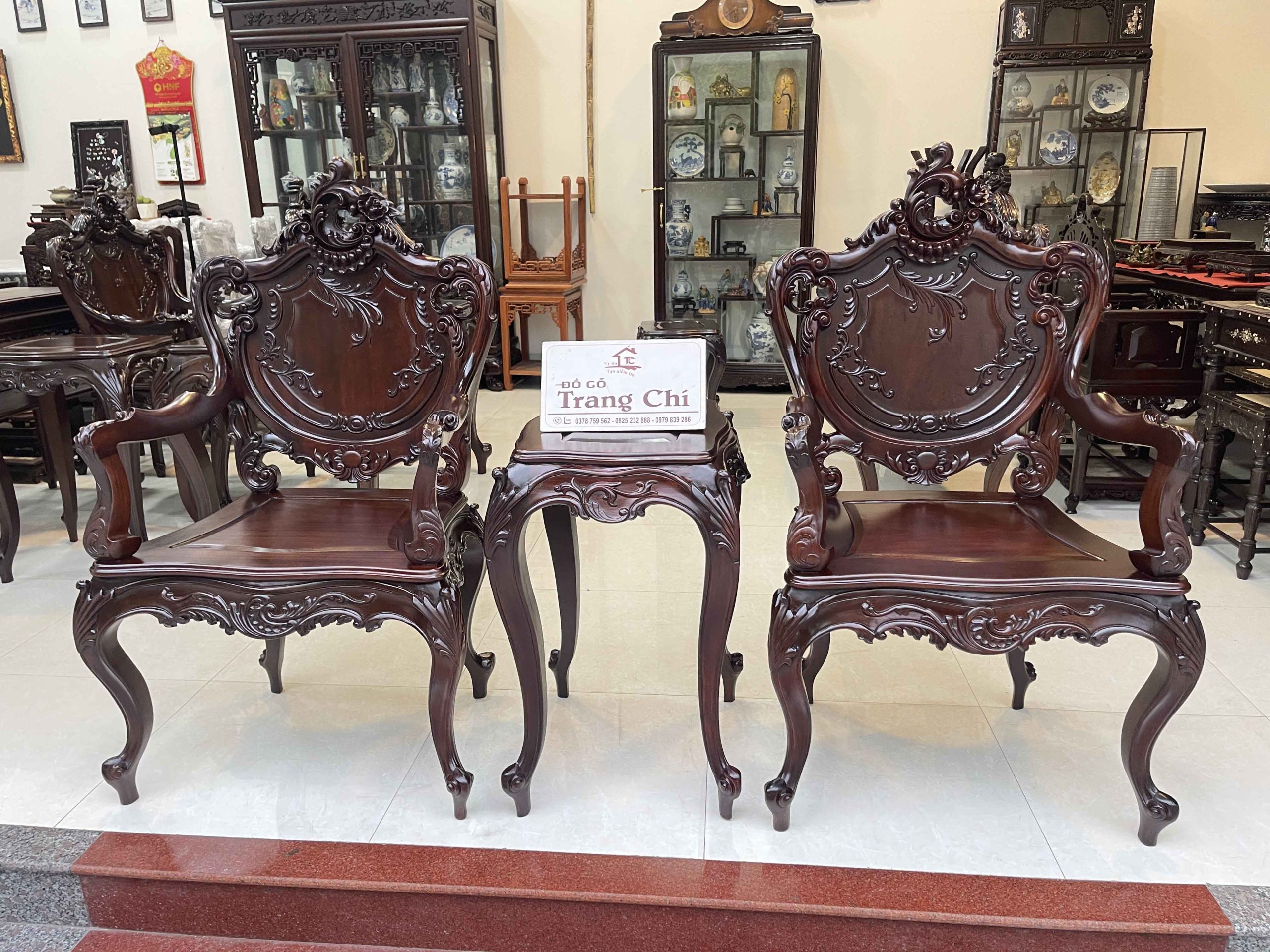 Bộ Ghế Louis Chạm 2 Mặt (59) Bộ Ghế Louis Chạm 2 Mặt