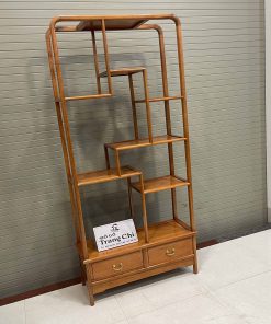 Kệ Bày Đồ Trơn Gỗ Gụ Màu Sáng