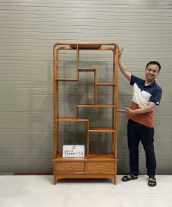 Kệ Bày Đồ Trơn Gỗ Gụ Màu Sáng