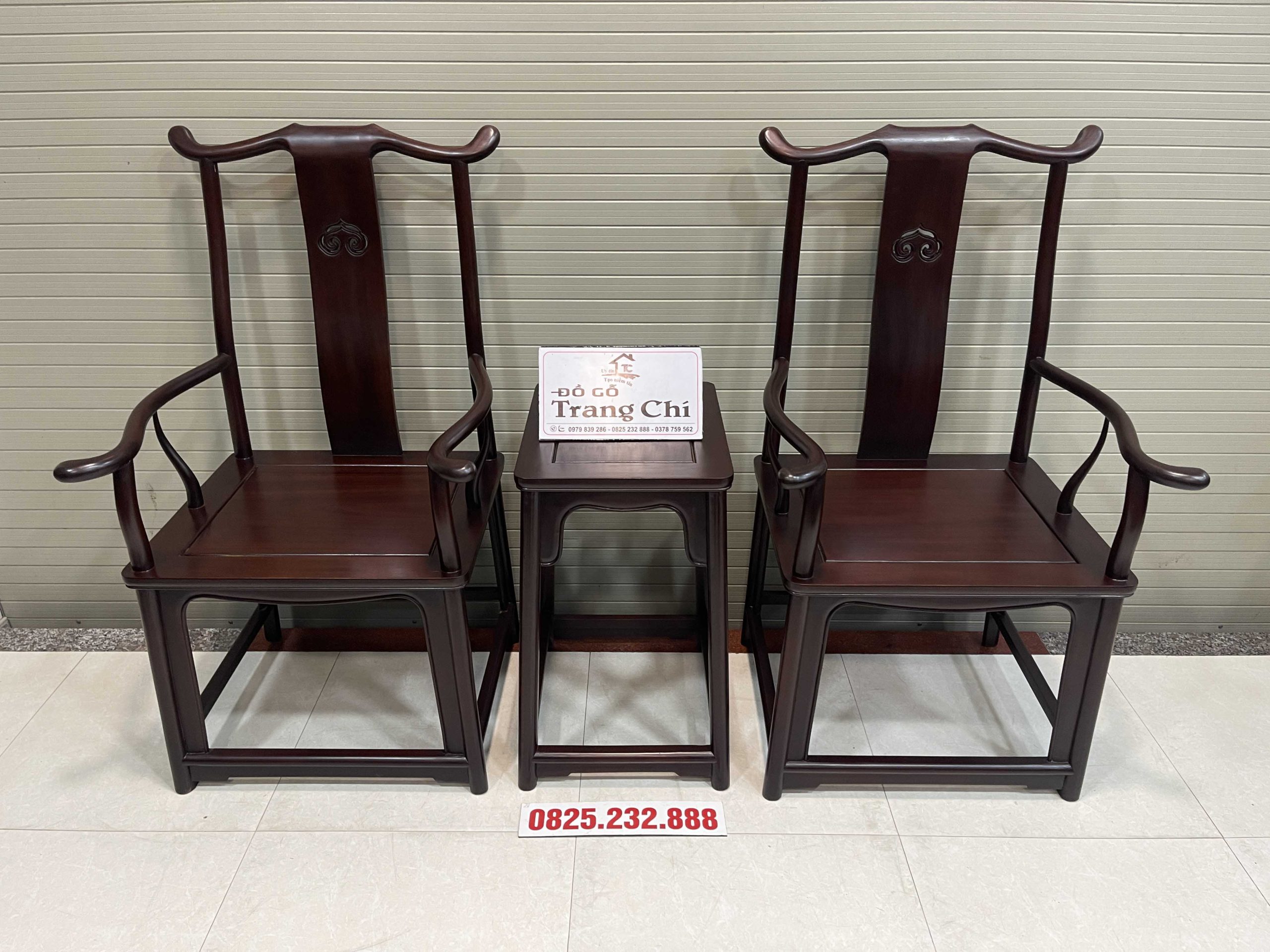Bộ Ghế Tai Quan 3 Món Gỗ Gụ (11) Bộ Ghế Tai Quan 3 Món Gỗ Gụ