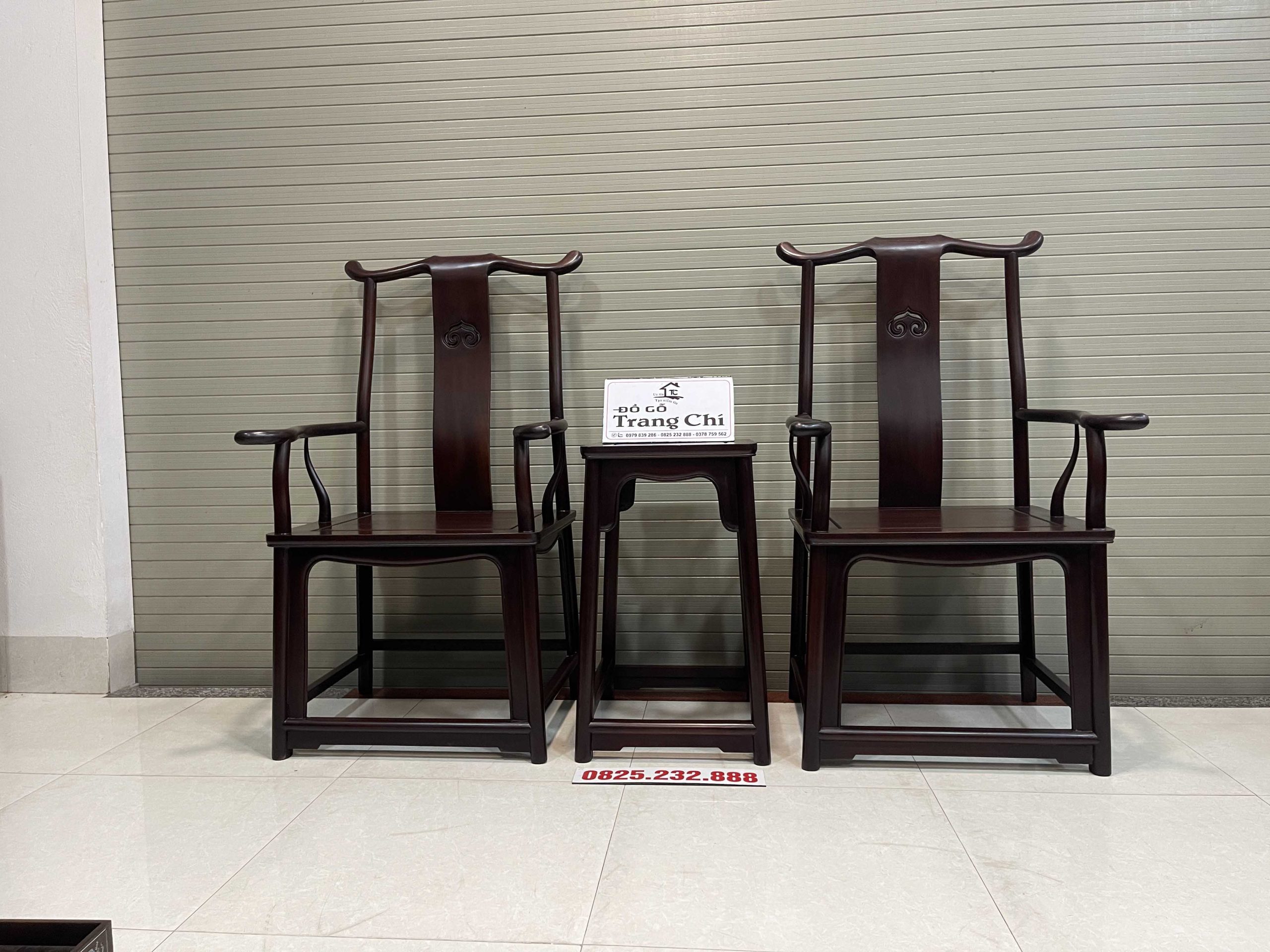 Bộ Ghế Tai Quan 3 Món Gỗ Gụ (12) Bộ Ghế Tai Quan 3 Món Gỗ Gụ