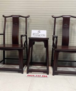 Bộ Ghế Tai Quan 3 Món Gỗ Gụ
