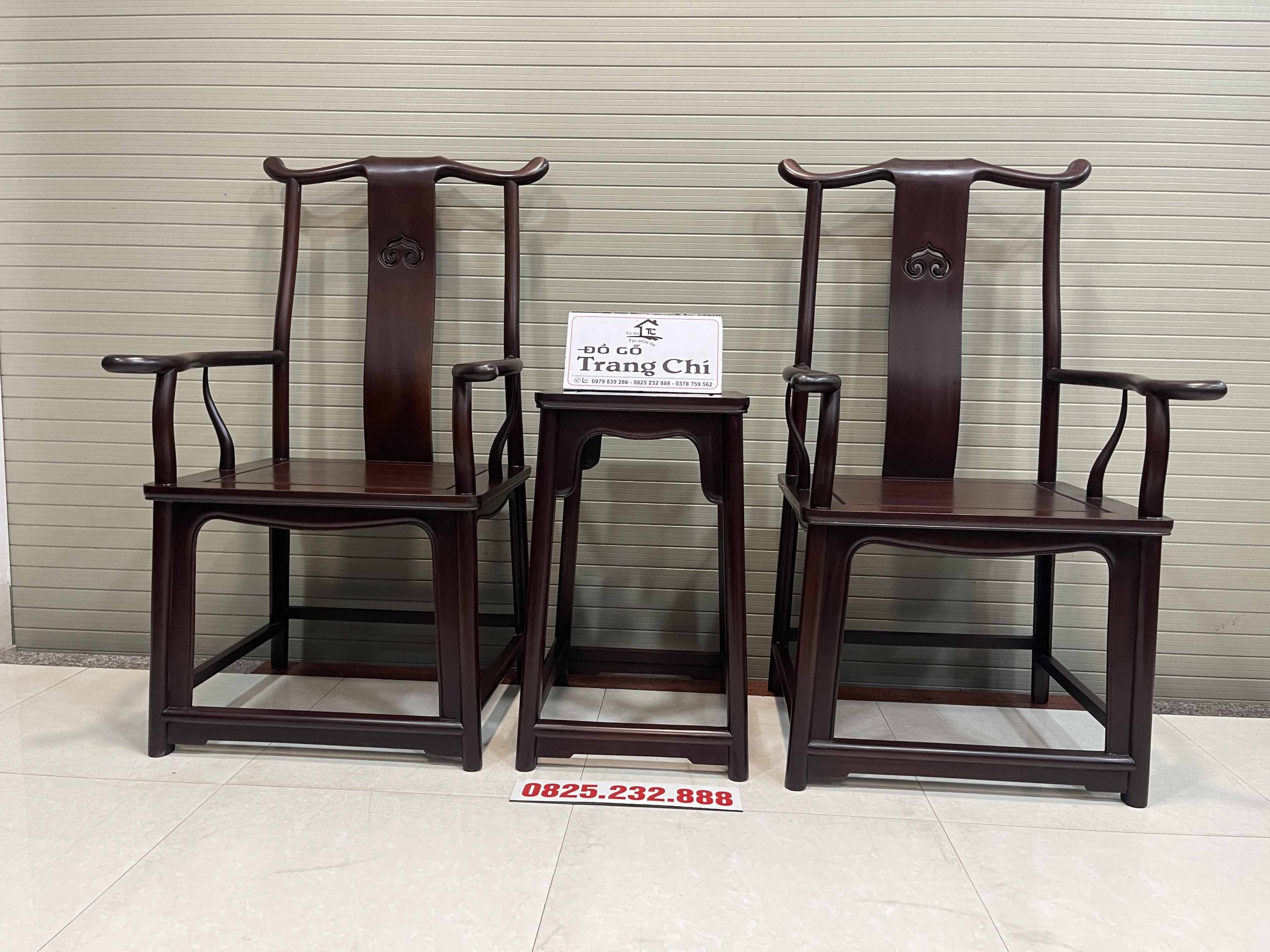 Bộ Ghế Tai Quan 3 Món Gỗ Gụ (14) Bộ Ghế Tai Quan 3 Món Gỗ Gụ