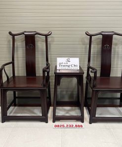 Bộ Ghế Tai Quan 3 Món Gỗ Gụ