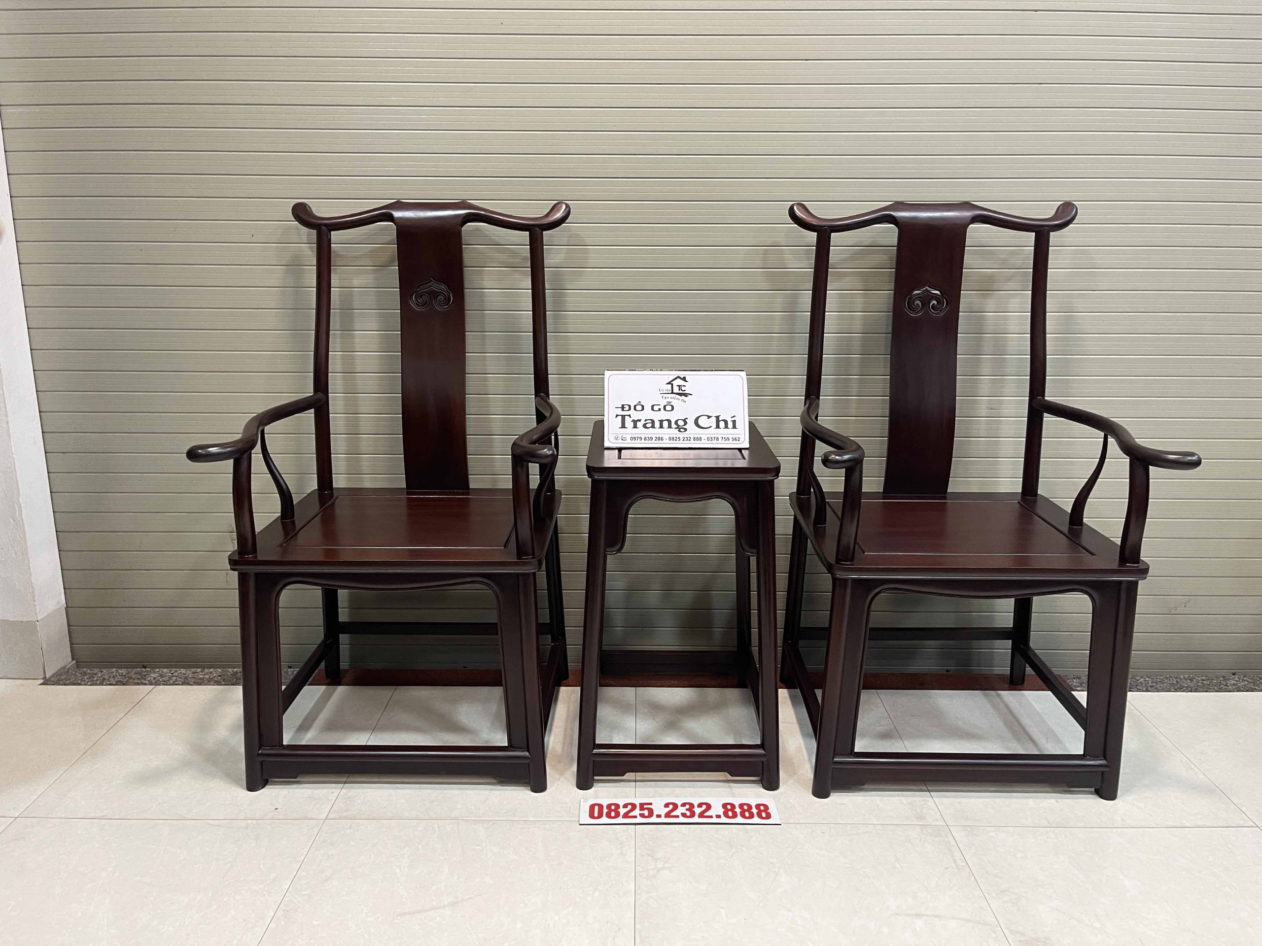 Bộ Ghế Tai Quan 3 Món Gỗ Gụ (2) Bộ Ghế Tai Quan 3 Món Gỗ Gụ