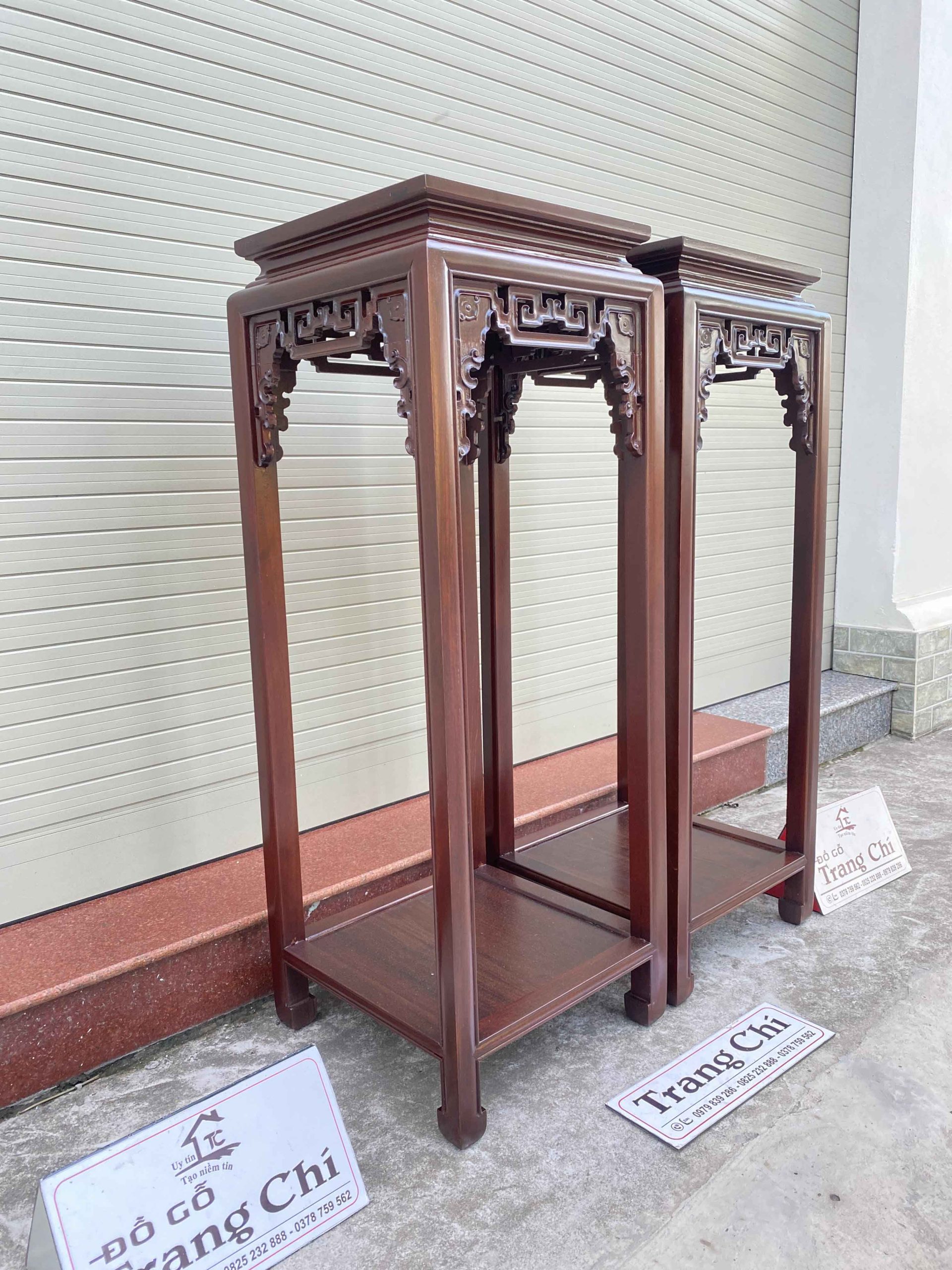 Cặp Đôn Triện Vuông Cao 107 x Mặt 36,5 Cm