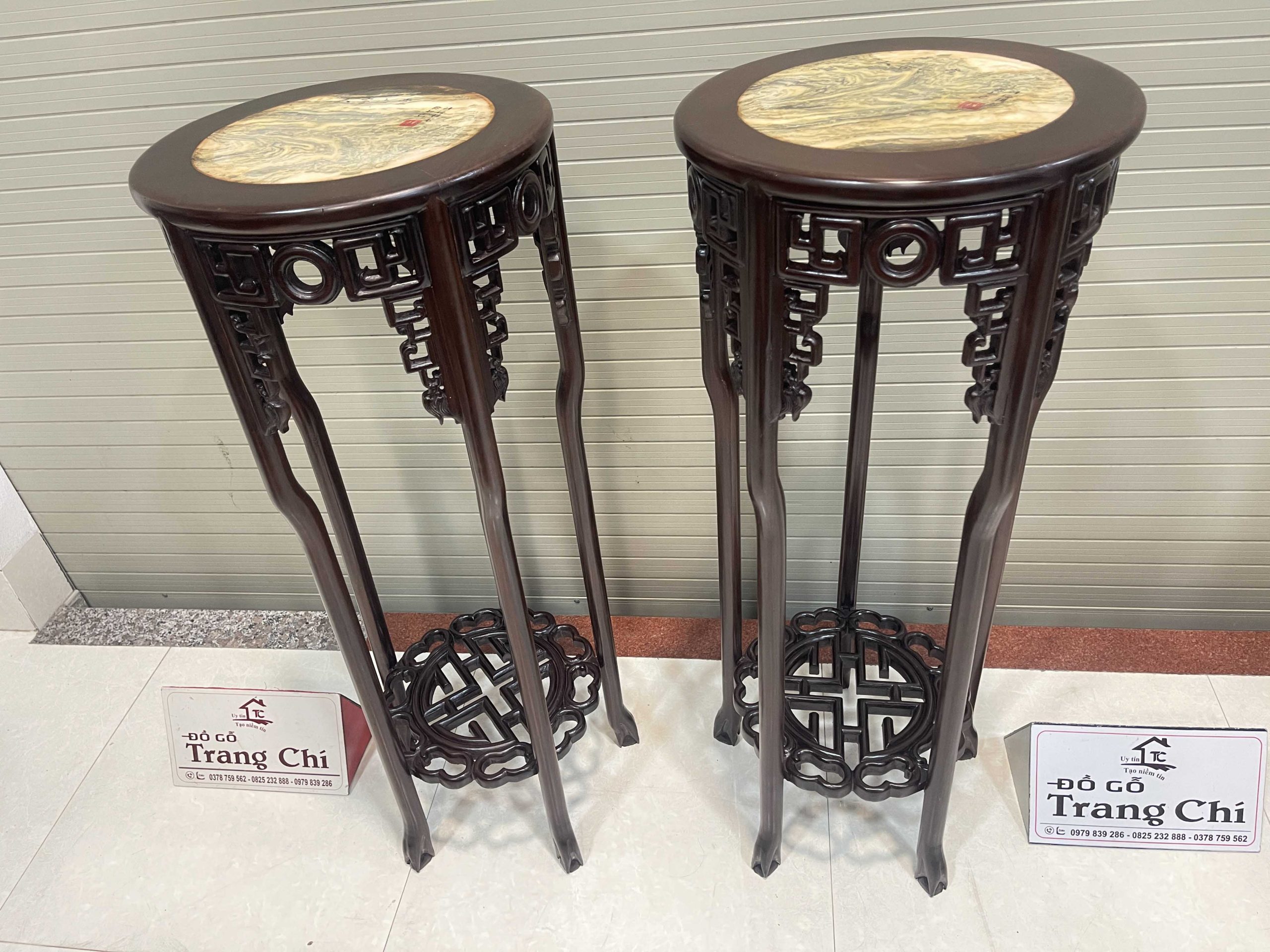 Cặp Đôn Tròn Triện Cao 100 Đường Kính 39,5 cm 