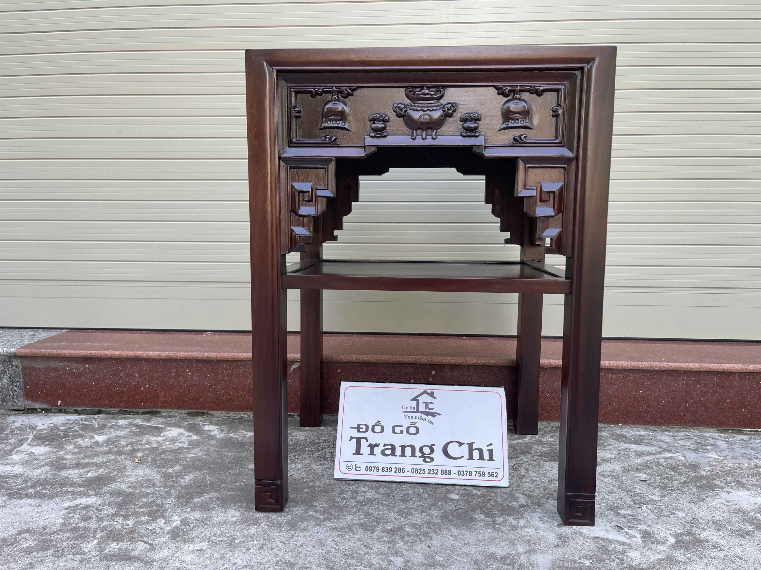 Mẫu Đôn Gỗ Gụ Chạm Cổ Đồ (1)
