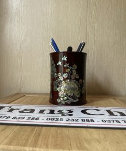 Ống Đựng Bút Gỗ Trắc Khảm Gỗ Trắc