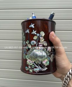 Ống Đựng Bút Gỗ Trắc Khảm Gỗ Trắc
