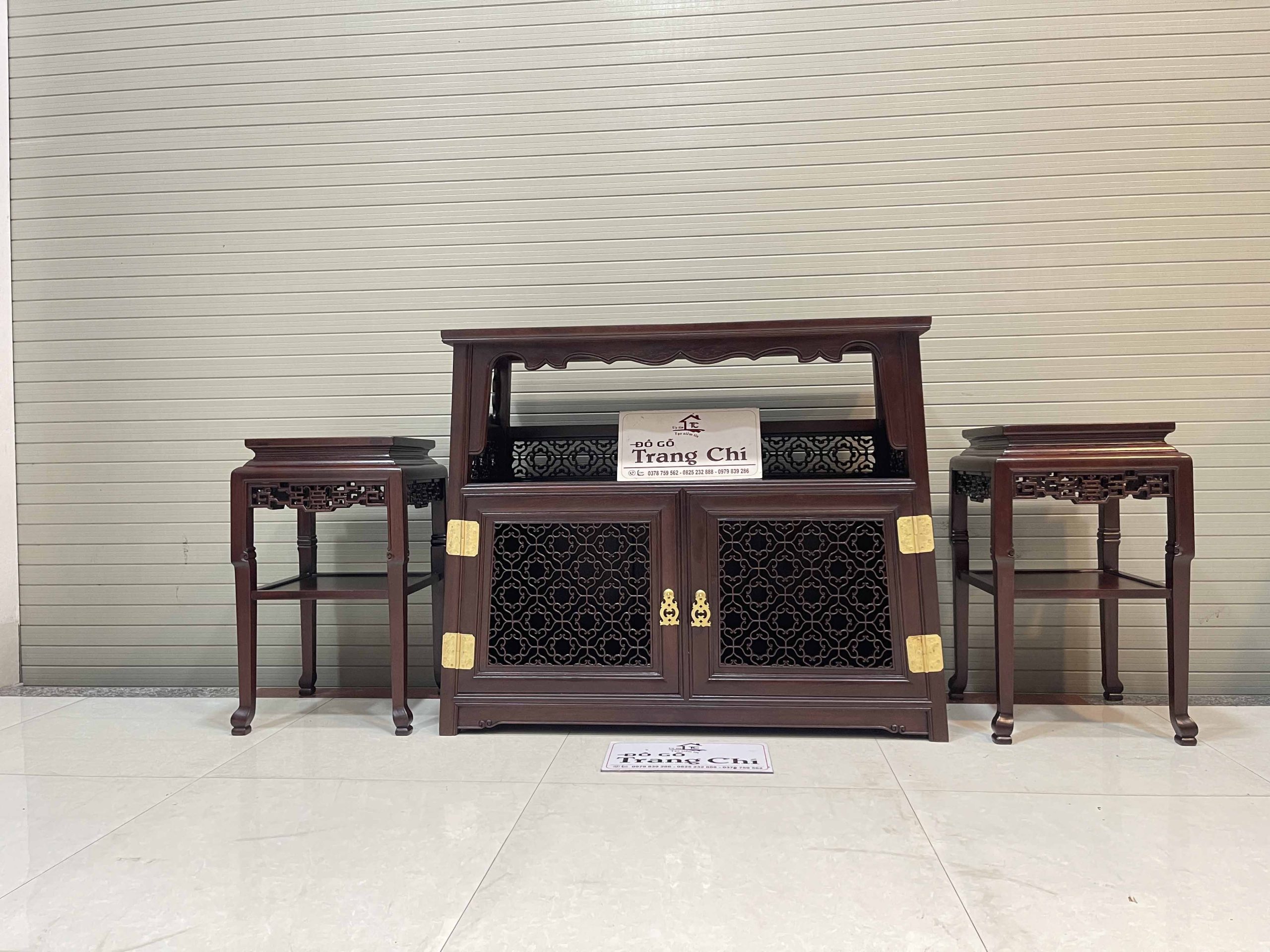 Bộ Bàn Chữ A Và Đôn Bày Đồ