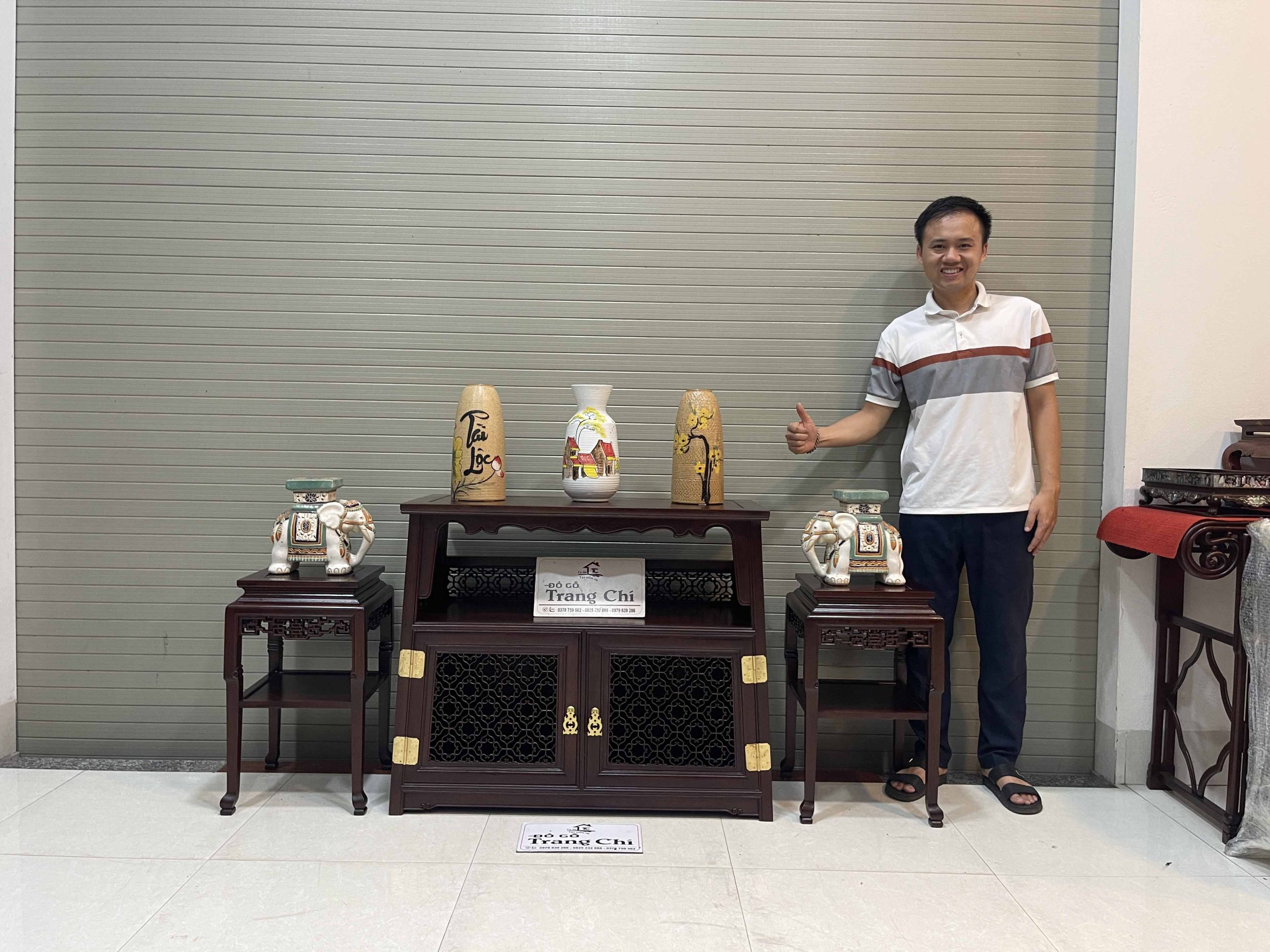 Bộ Bàn Chữ A Và Đôn Bày Đồ
