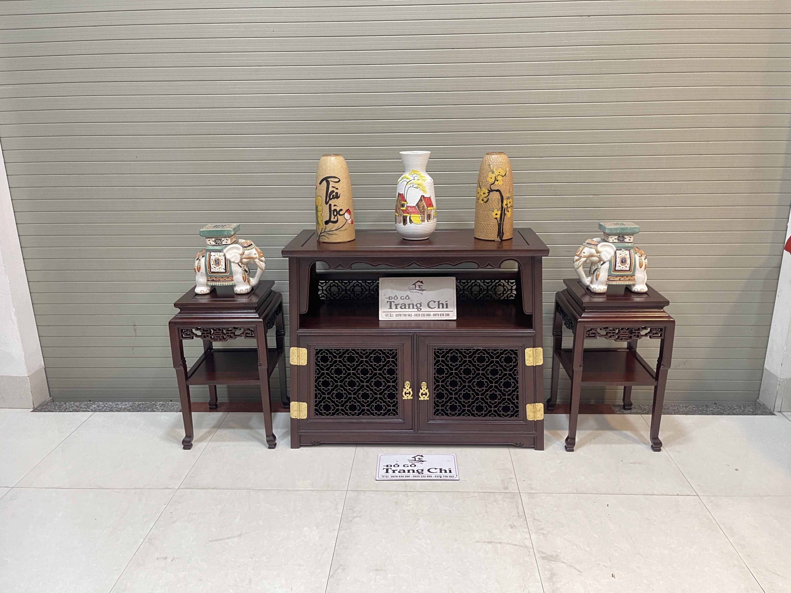 Bộ Bàn Chữ A Và Đôn Bày Đồ