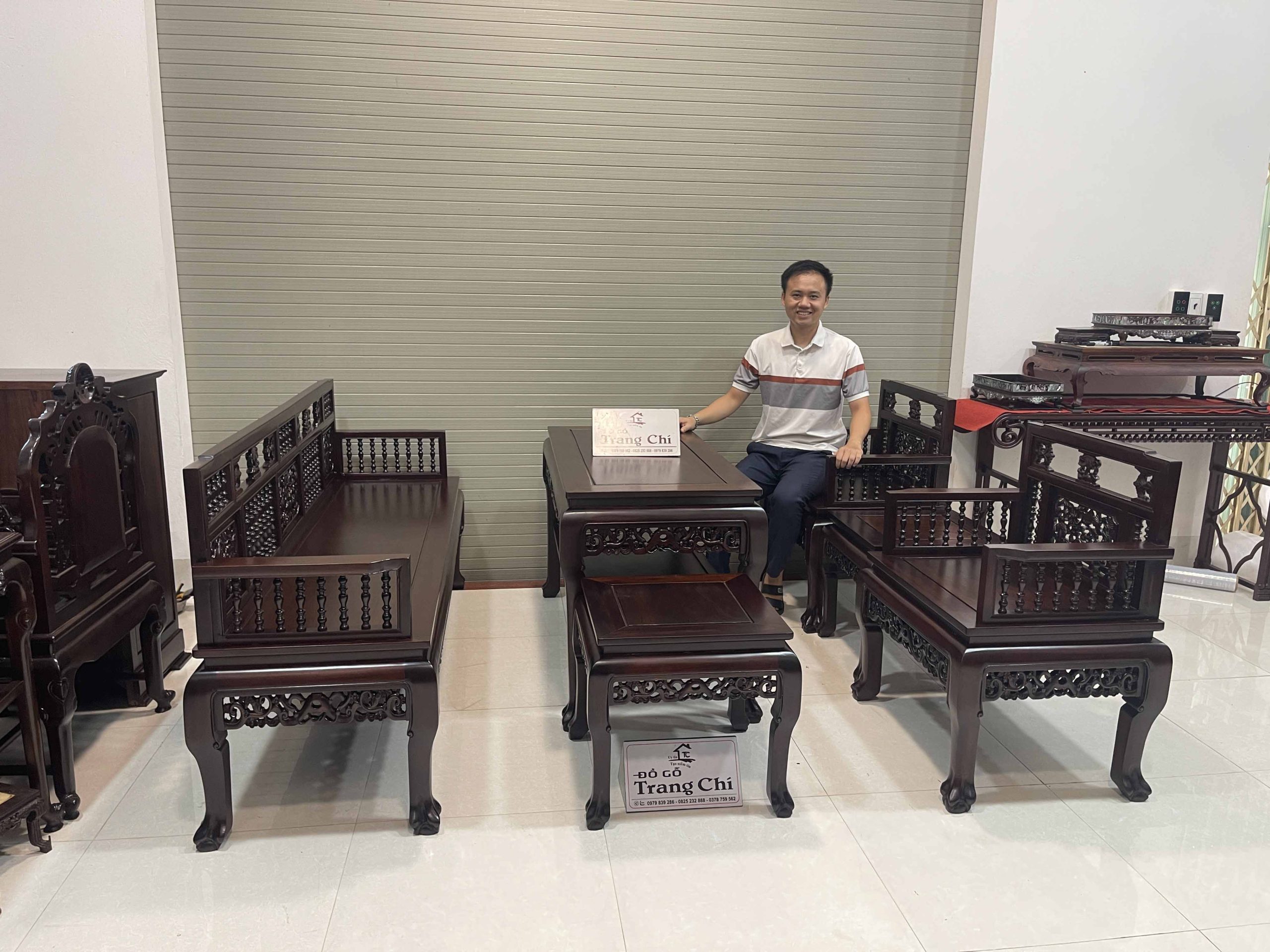 Trường Kỷ Song Tiện 1 Đoản 2 Ghế Đơn 1 Bàn 2 Đôn