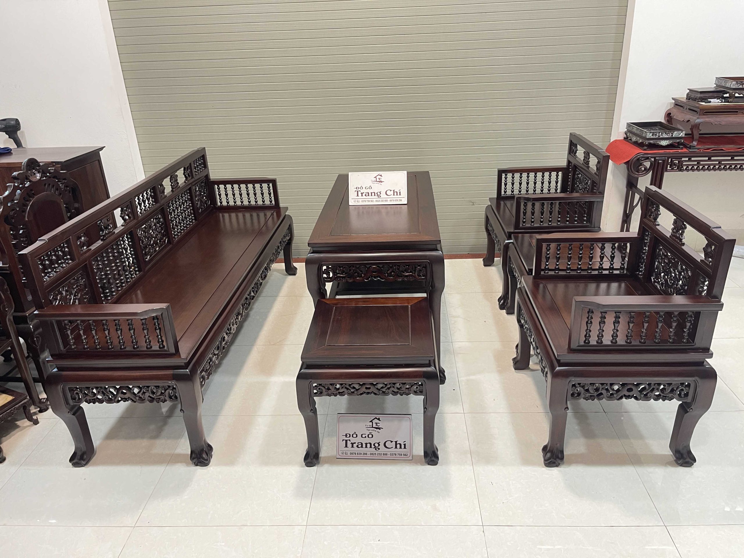 Trường Kỷ Song Tiện 1 Đoản 2 Ghế Đơn 1 Bàn 2 Đôn(29) Trường Kỷ Song Tiện 1 Đoản 2 Ghế Đơn 1 Bàn 2 Đôn