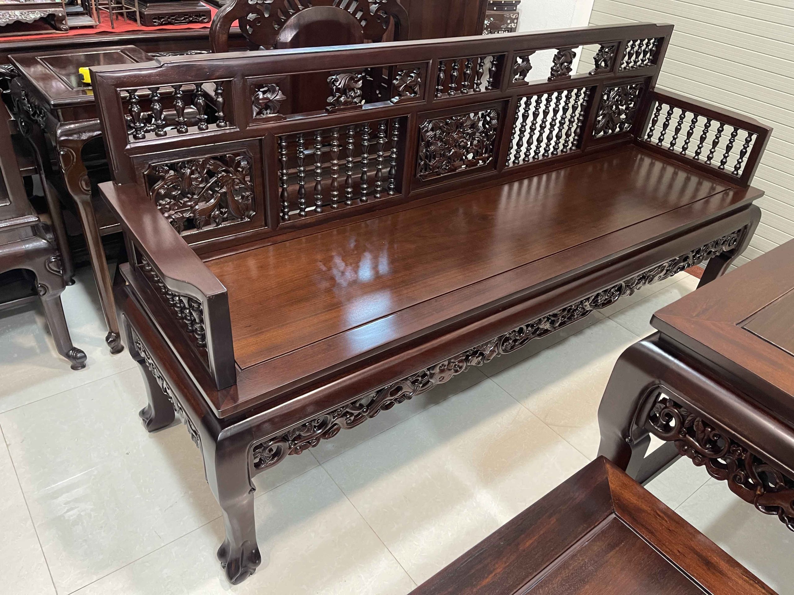 Trường Kỷ Song Tiện 1 Đoản 2 Ghế Đơn 1 Bàn 2 Đôn