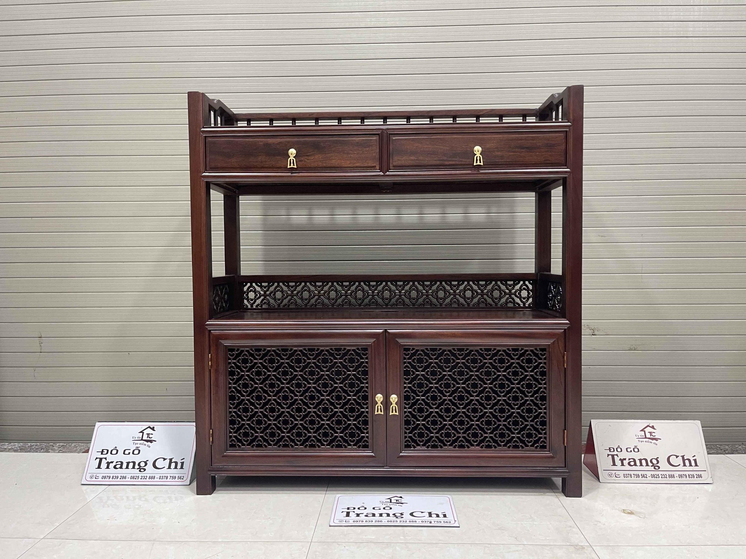 Mẫu Kệ Trà Cao 107 Rộng 100 Sâu 32 Cm Gỗ Gụ