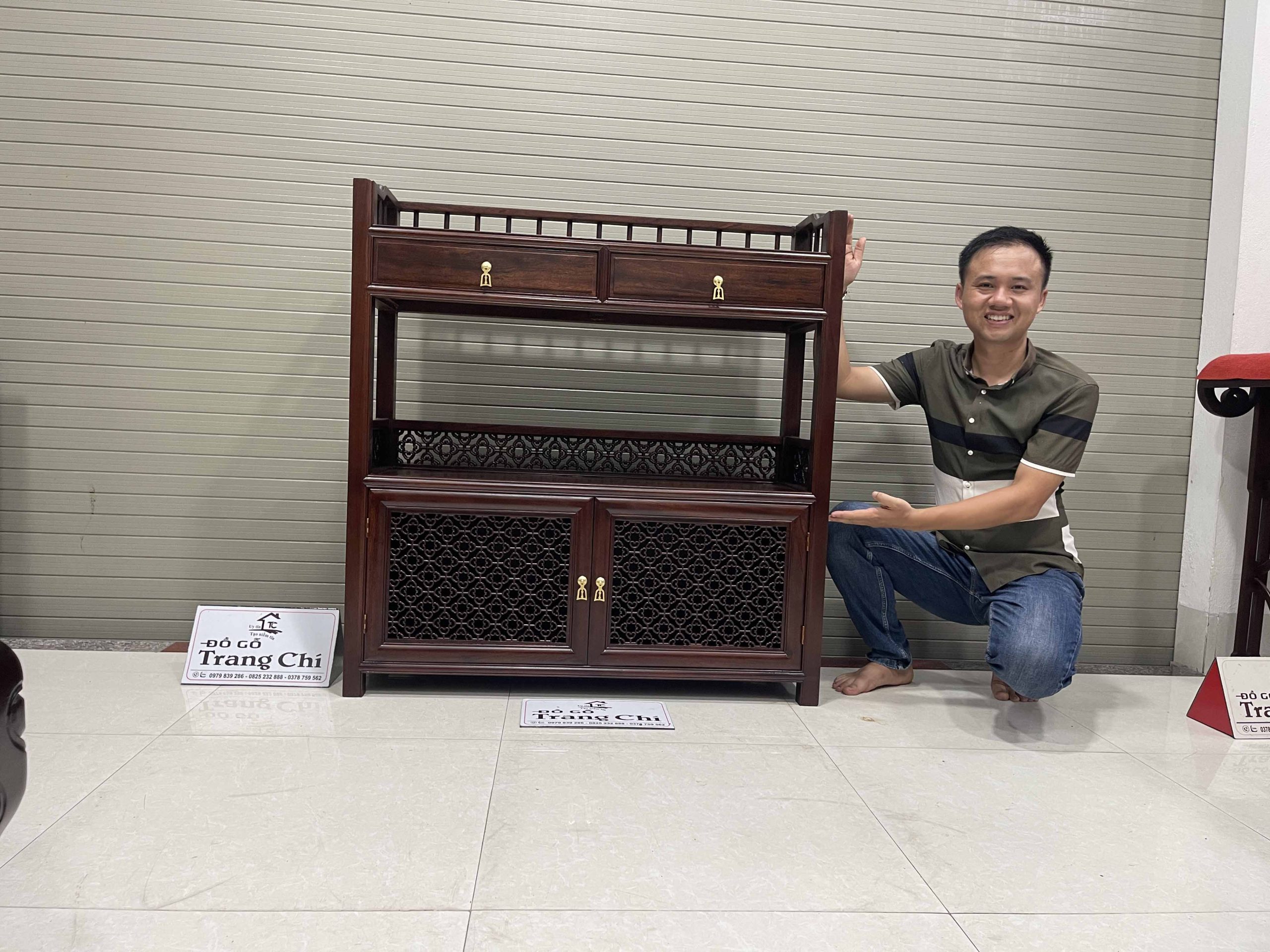 Mẫu Kệ Trà Cao 107 Rộng 100 Sâu 32 Cm Gỗ Gụ (2) Mẫu Kệ Trà Cao 107 Rộng 100 Sâu 32 Cm Gỗ Gụ