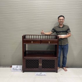 Mẫu Kệ Trà Cao 107 Rộng 100 Sâu 32 Cm Gỗ Gụ