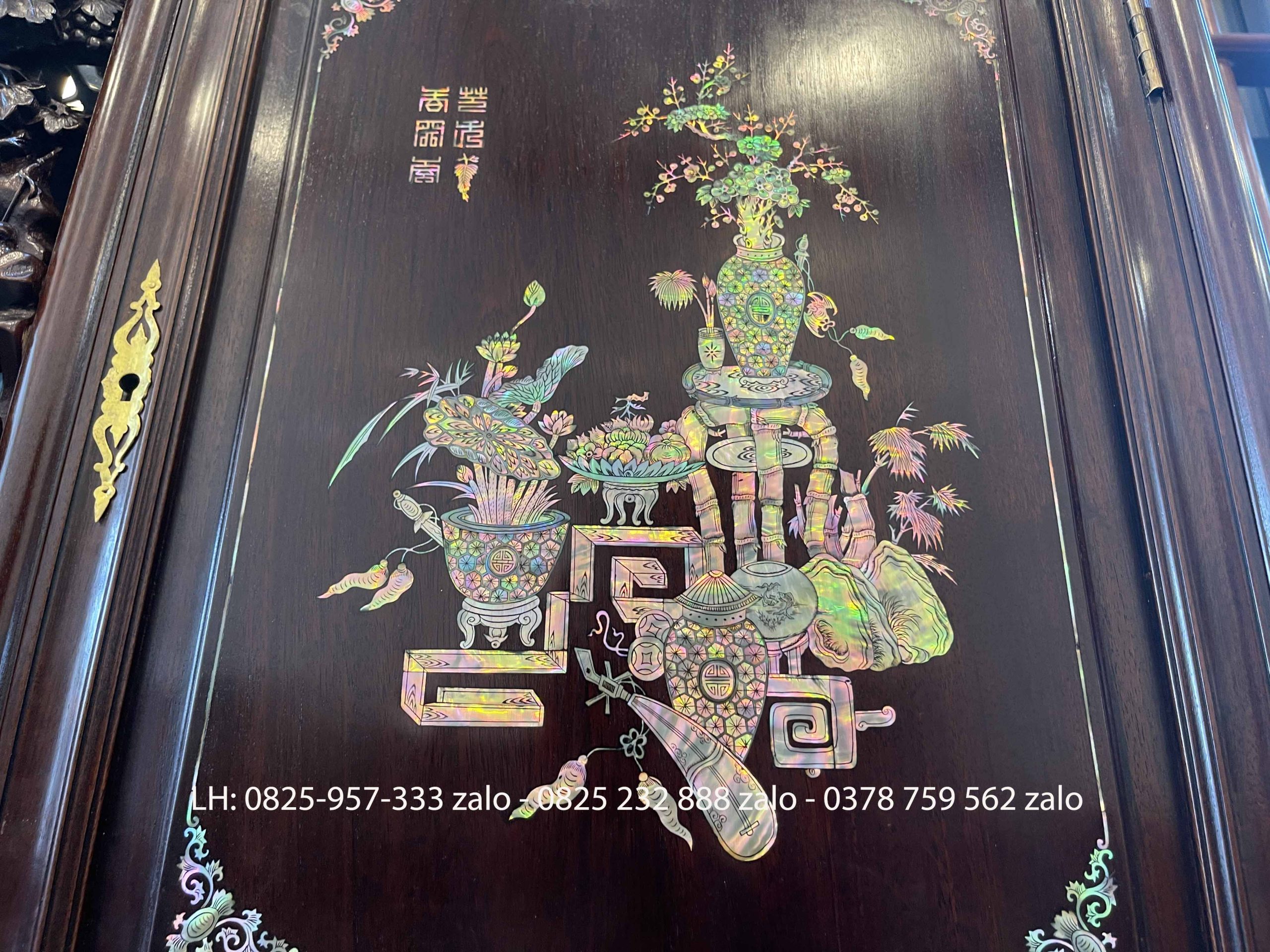 Tủ Chè Gụ Khảm Ốc Đẹp Cảnh Đông Bích