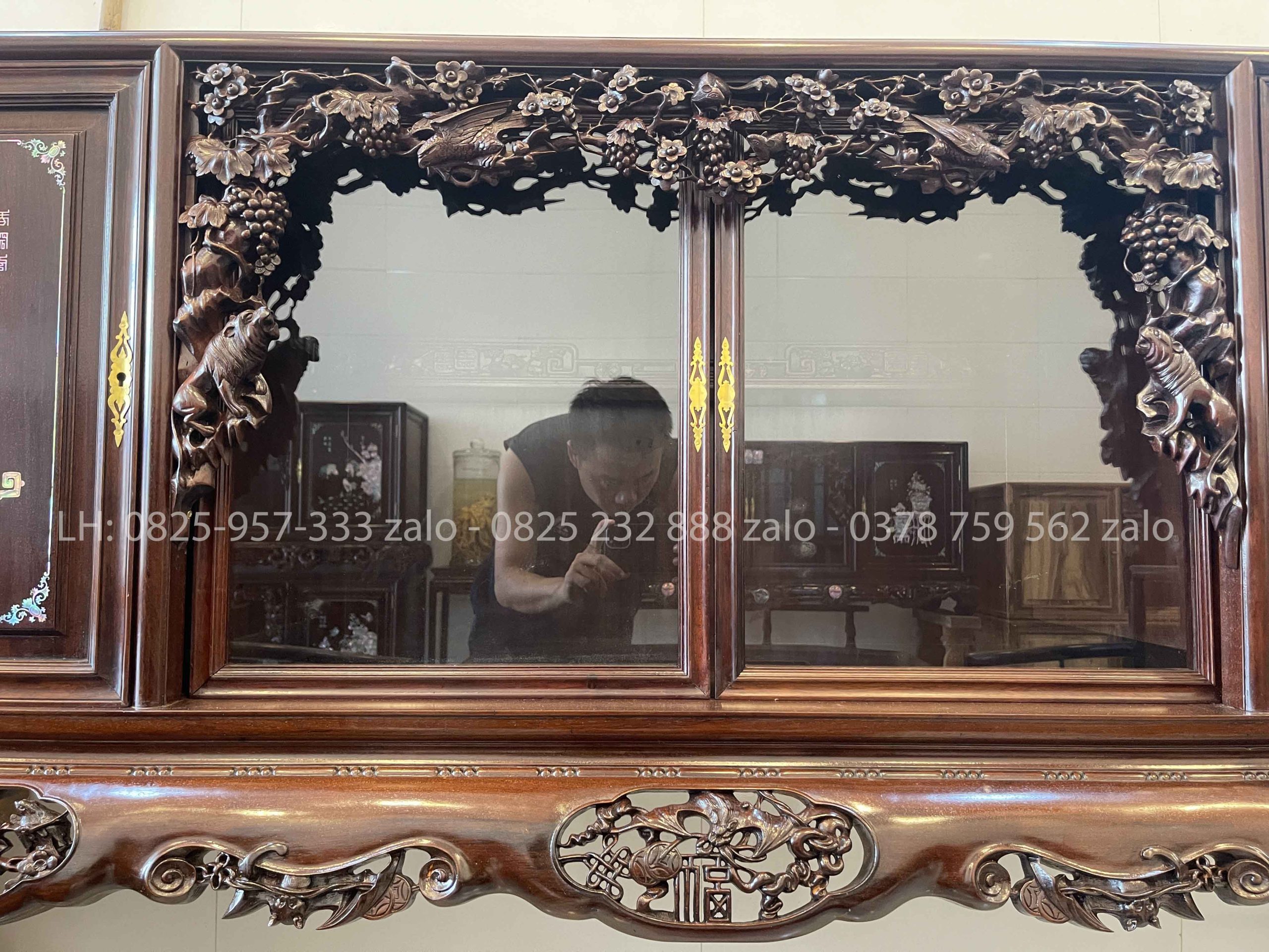 Tủ Chè Gụ Khảm Ốc Đẹp Cảnh Đông Bích