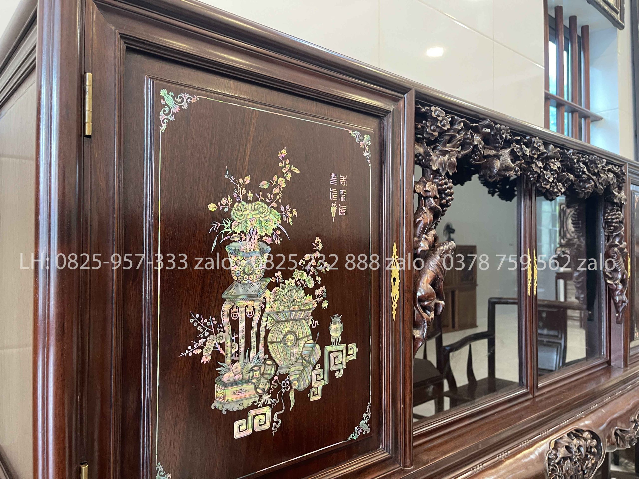 Tủ Chè Gụ Khảm Ốc Đẹp Cảnh Đông Bích (2) Tủ Chè Gụ Khảm Ốc Đẹp Cảnh Đông Bích