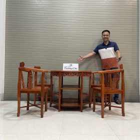 Bộ Bàn Ghế Góc Gỗ Hương Đá