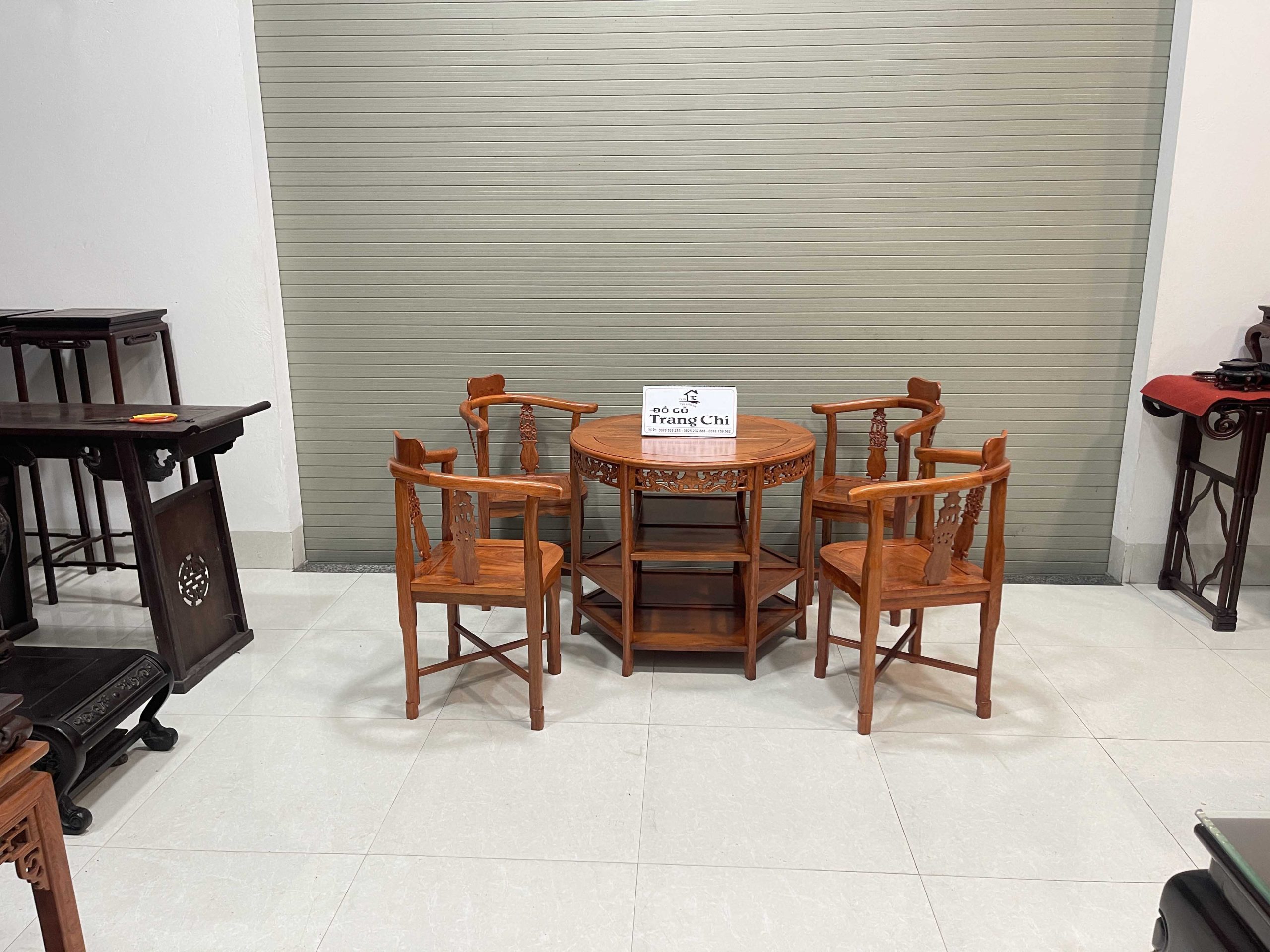 Bộ Bàn Ghế Góc Gỗ Hương Đá