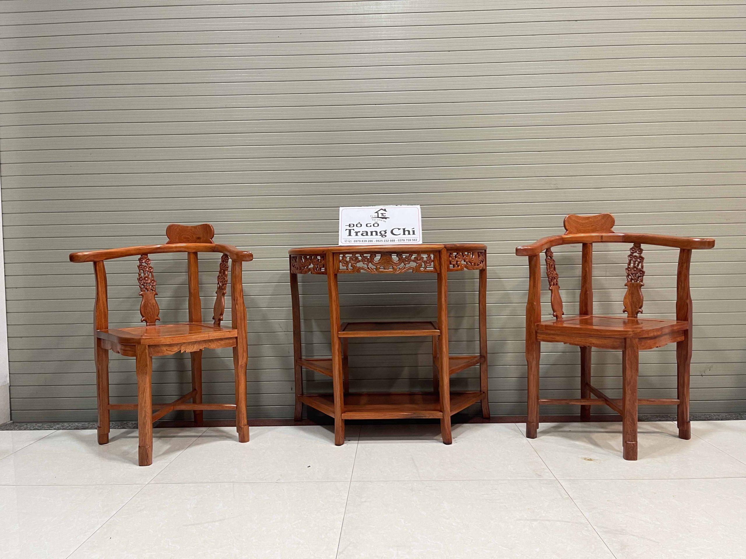 Bộ Bàn Ghế Góc Gỗ Hương Đá