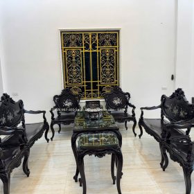 Bộ Bàn Ghế Louis 9 Món Khảm Cẩn Ốc