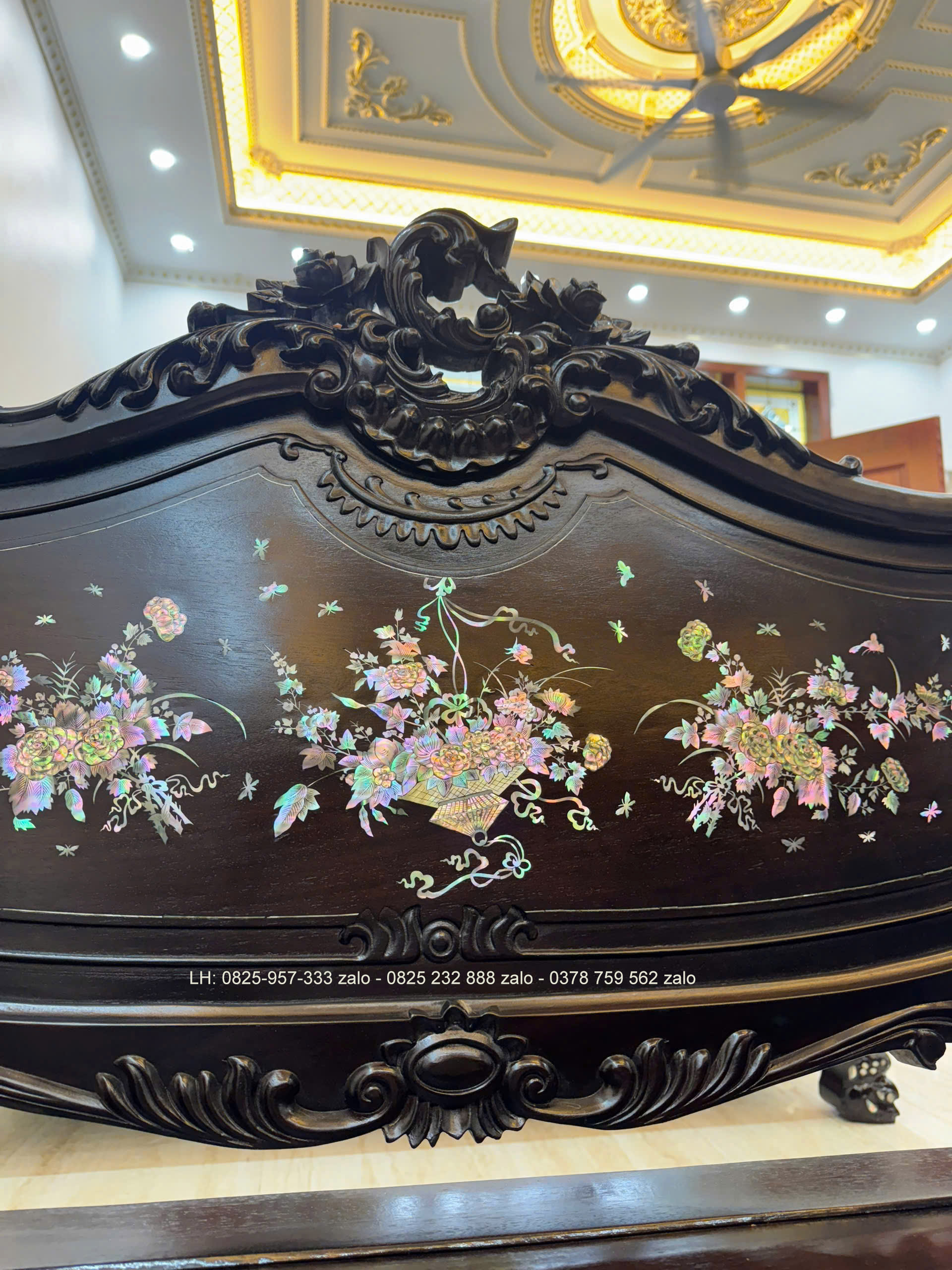 Bộ Bàn Ghế Louis 9 Món Khảm Cẩn Ốc