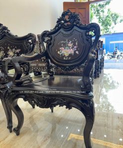 Bộ Bàn Ghế Louis 9 Món Khảm Cẩn Ốc