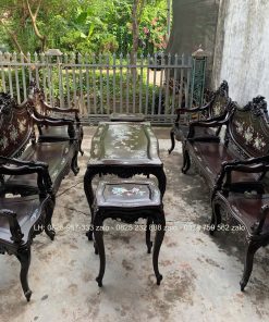 Bộ Bàn Ghế Louis 9 Món Khảm Cẩn Ốc