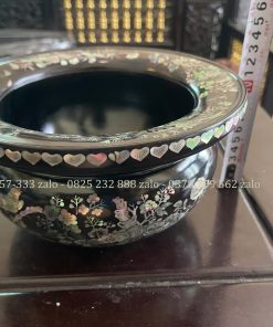 Bộ Bát Điếu Tròn Gỗ Trắc Khảm Ốc Đẹp
