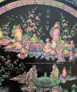 Bộ Đĩa Gỗ Trắc Khảm Ốc Đẹp Đỏ Lửa Vàng Chanh