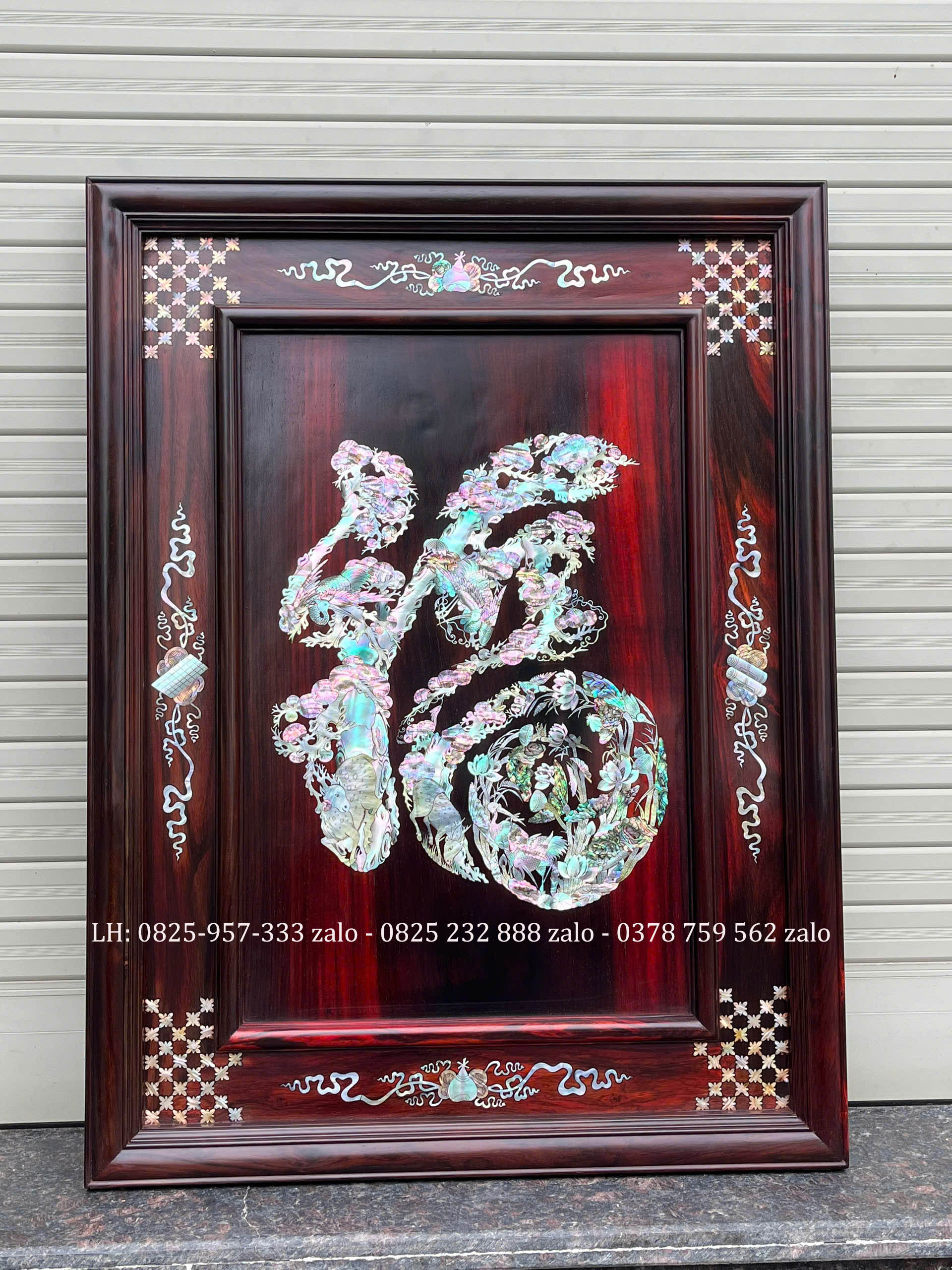 Bức Tranh Khảm Chữ Phúc Gỗ Trắc