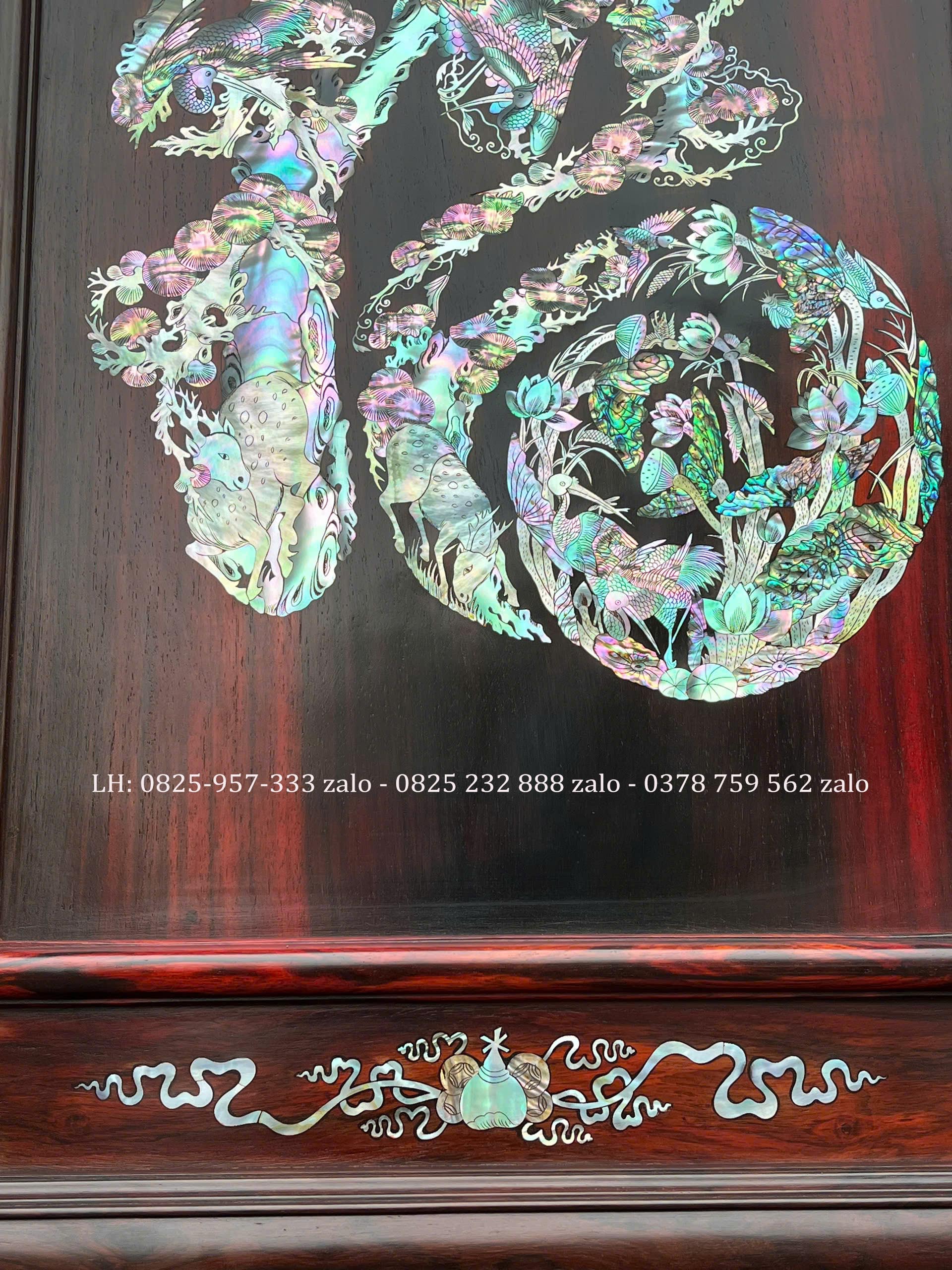 Bức Tranh Khảm Chữ Phúc Gỗ Trắc
