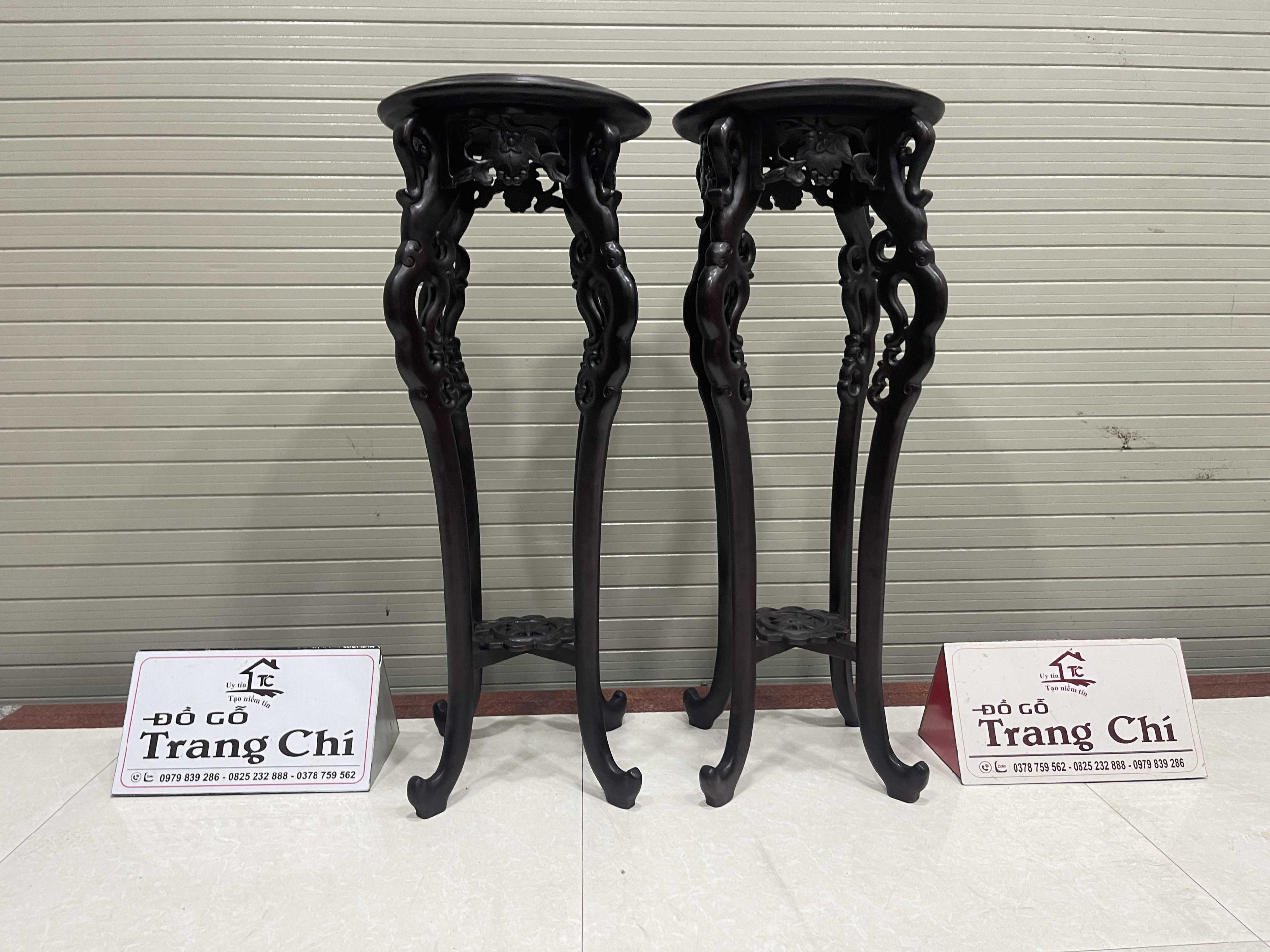 Cặp Đôn Bày Đồ Tròn Dáng Cong
