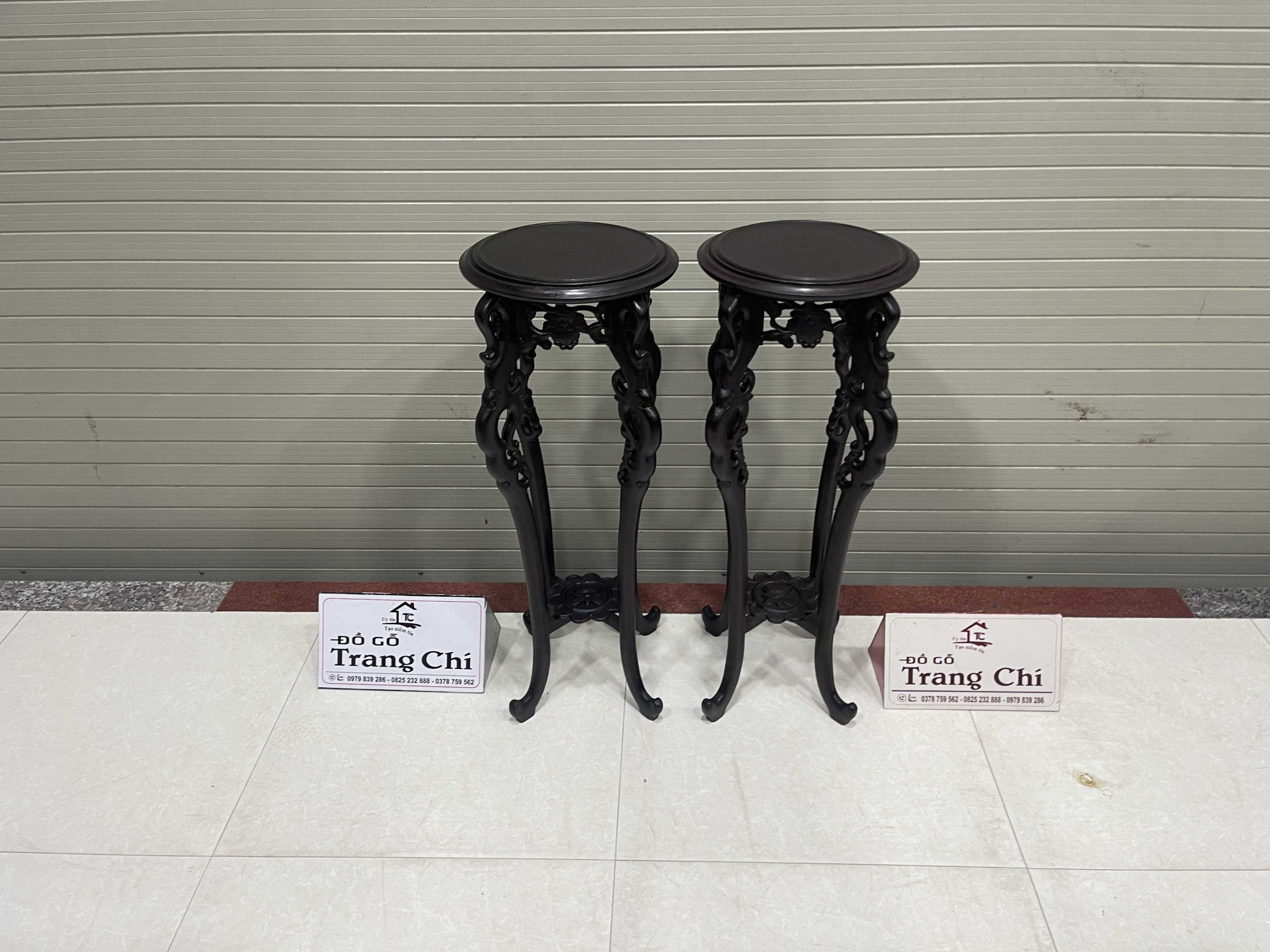 Cặp Đôn Bày Đồ Tròn Dáng Cong