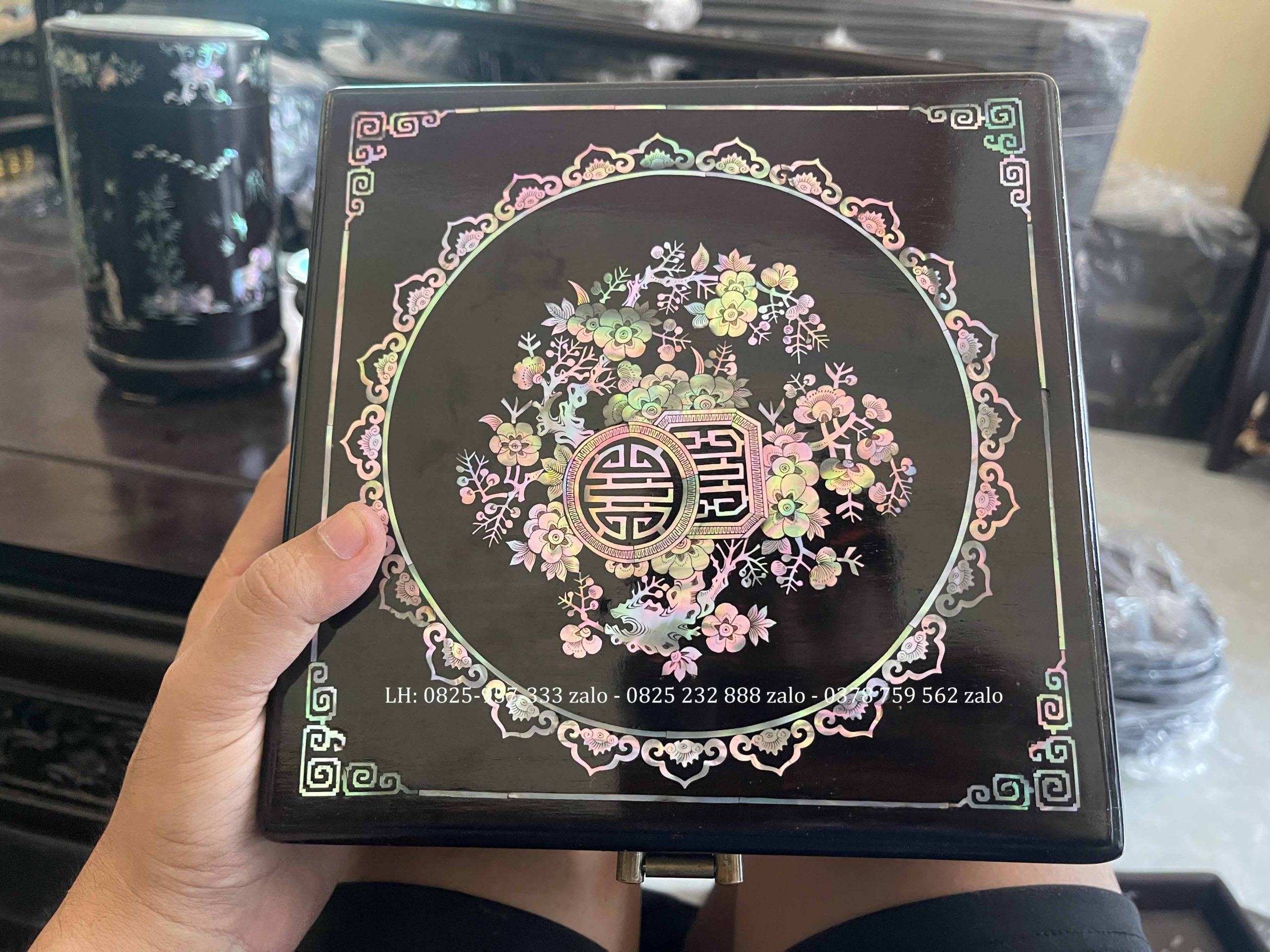 Hộp Trang Sức Gỗ Trắc Khảm Ốc Đẹp