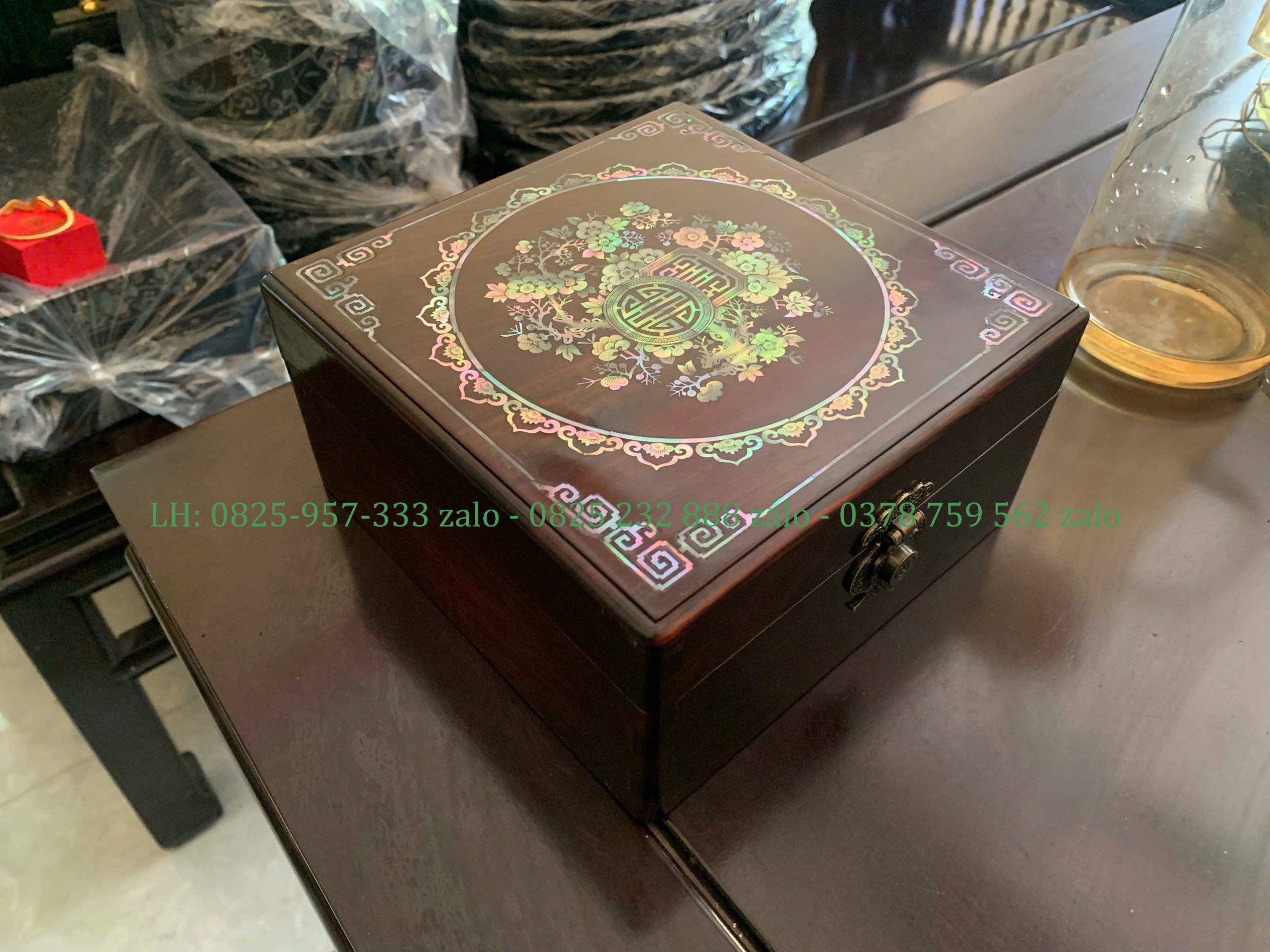 Hộp Trang Sức Gỗ Trắc Khảm Ốc Đẹp