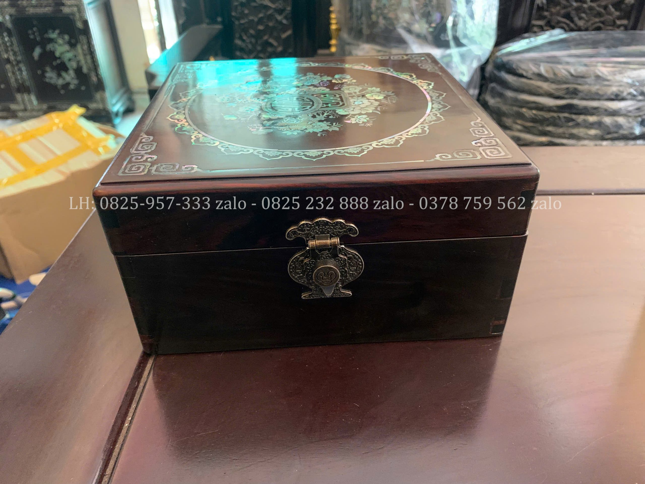 Hộp Trang Sức Gỗ Trắc Khảm Ốc Đẹp (4) Hộp Trang Sức Gỗ Trắc Khảm Ốc Đẹp
