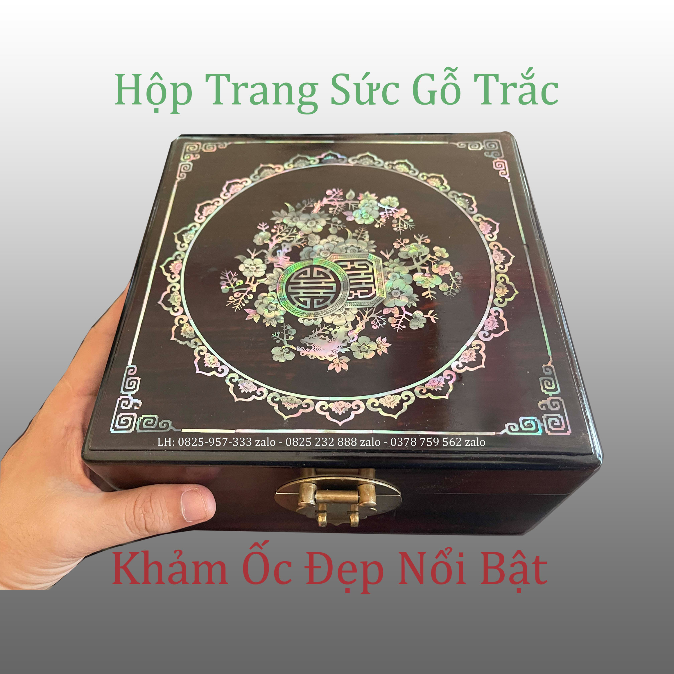 Hộp Trang Sức Gỗ Trắc Khảm Ốc Đẹp