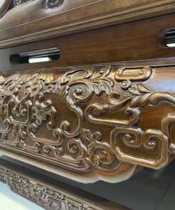 Mẫu Giường Ba Thành Lối Tàu Gỗ Gõ Đỏ Hàng Vip